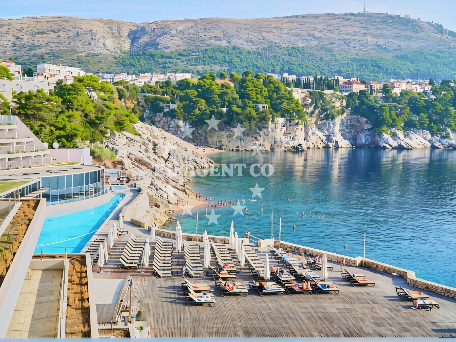 Shoreline and swimming area at Libertas, Dubrovnik Beach in Libertas