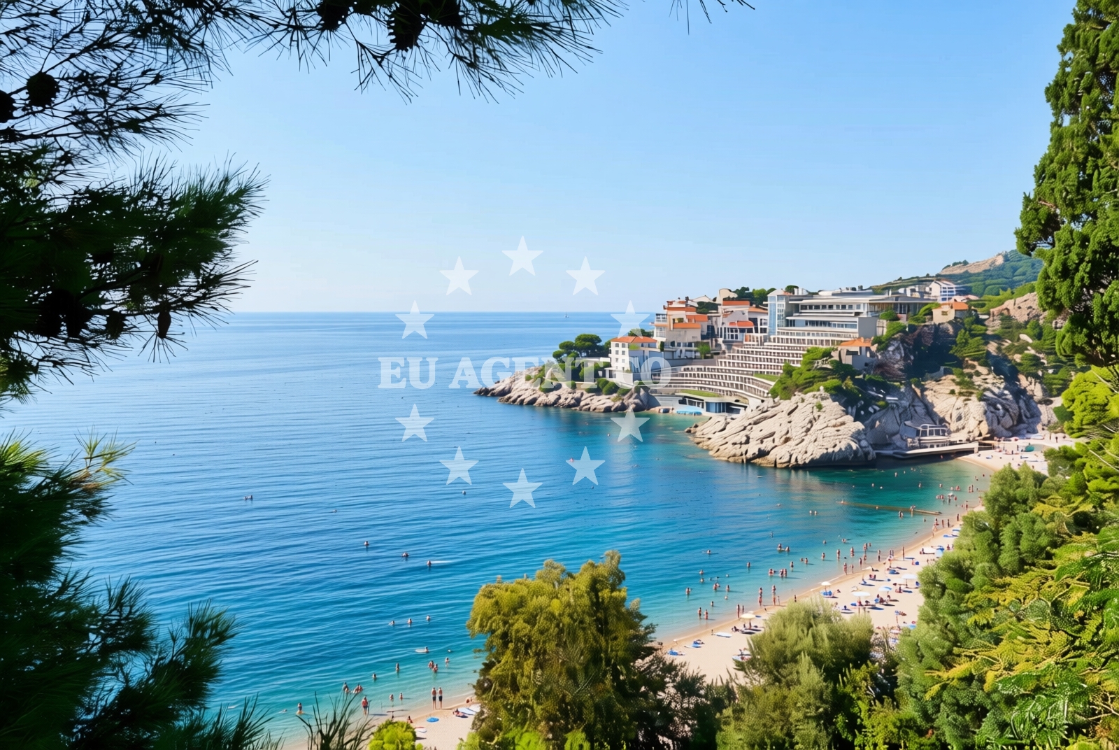 Beach facilities and surroundings at Libertas, Dubrovnik Beach in Libertas