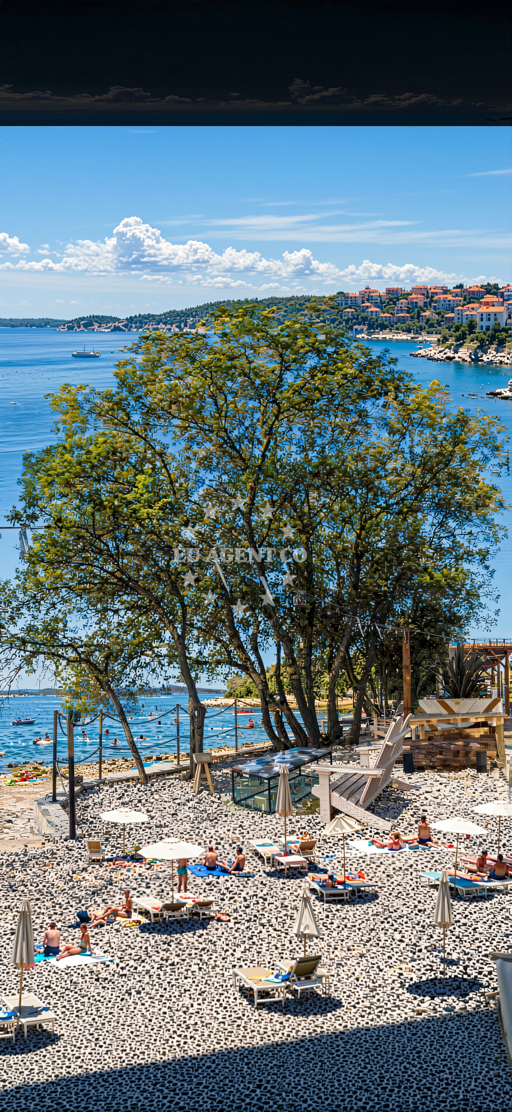 Shoreline and swimming area at Lim beach in Koversada 1, Vrsar