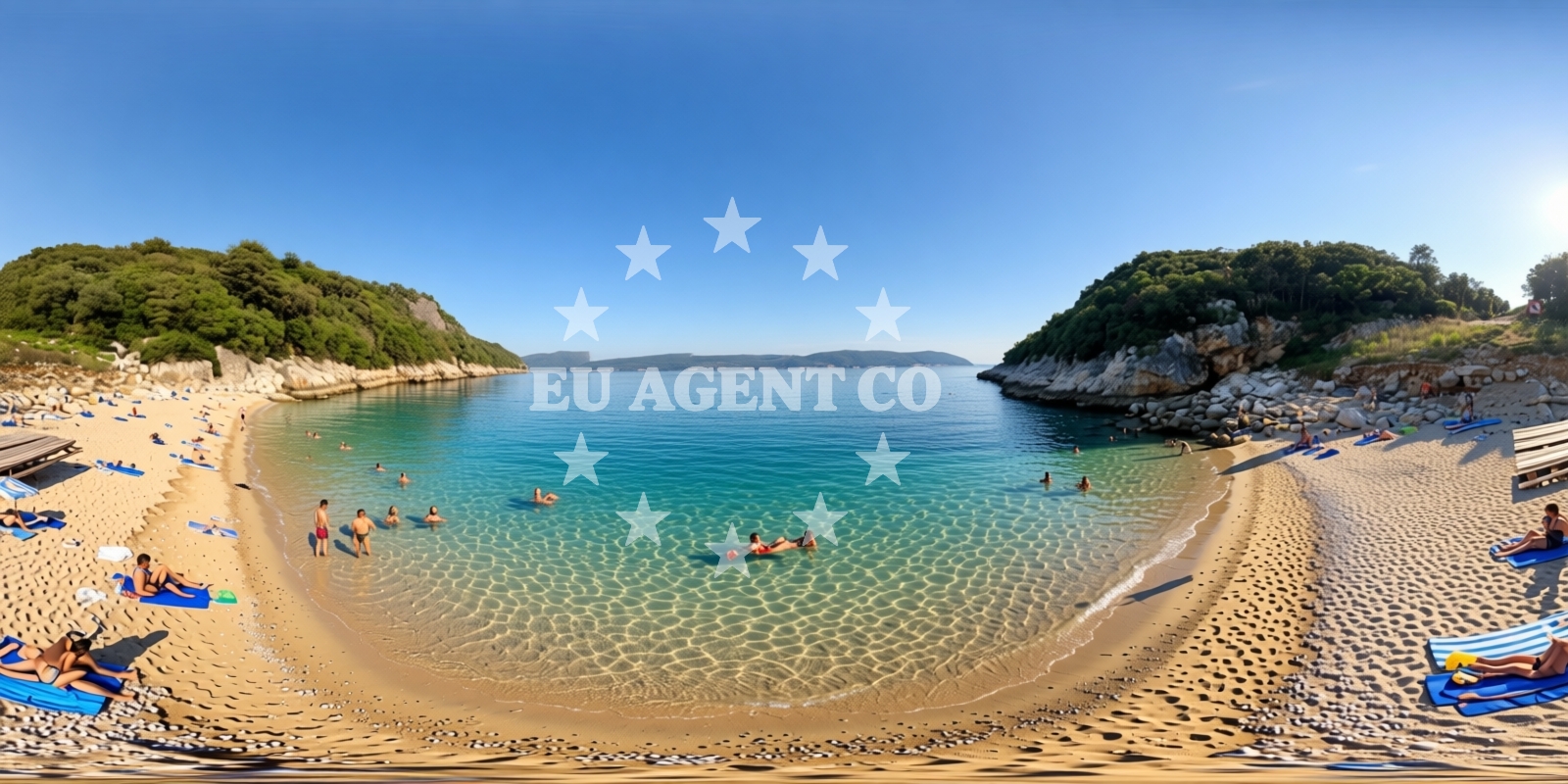 Sea and coastal view of Limski Kanal beach in KAPETANOVA STANCIJA 17, Vrsar