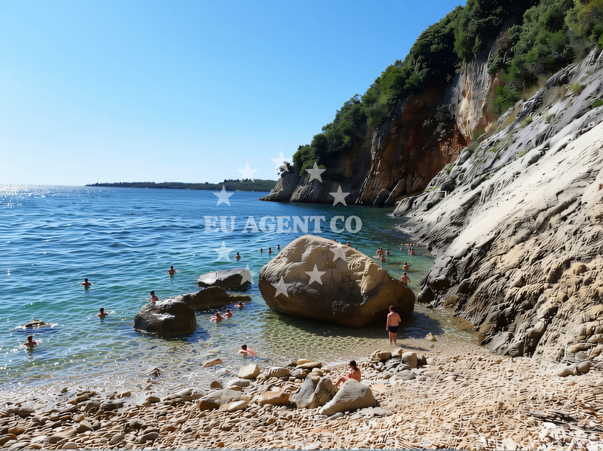 Beach facilities and surroundings at Limski Kanal beach in KAPETANOVA STANCIJA 17, Vrsar