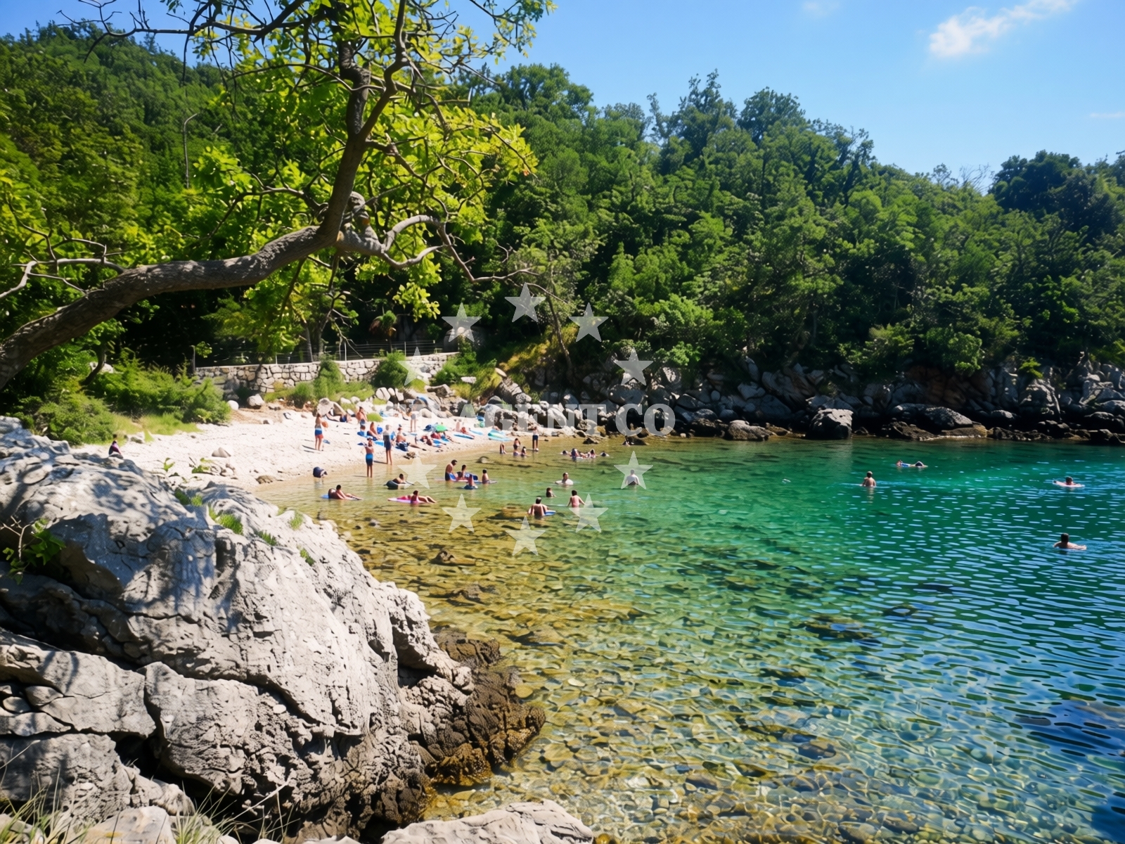 Overview of Linardici beach in Milohnići 62a, Milohnići