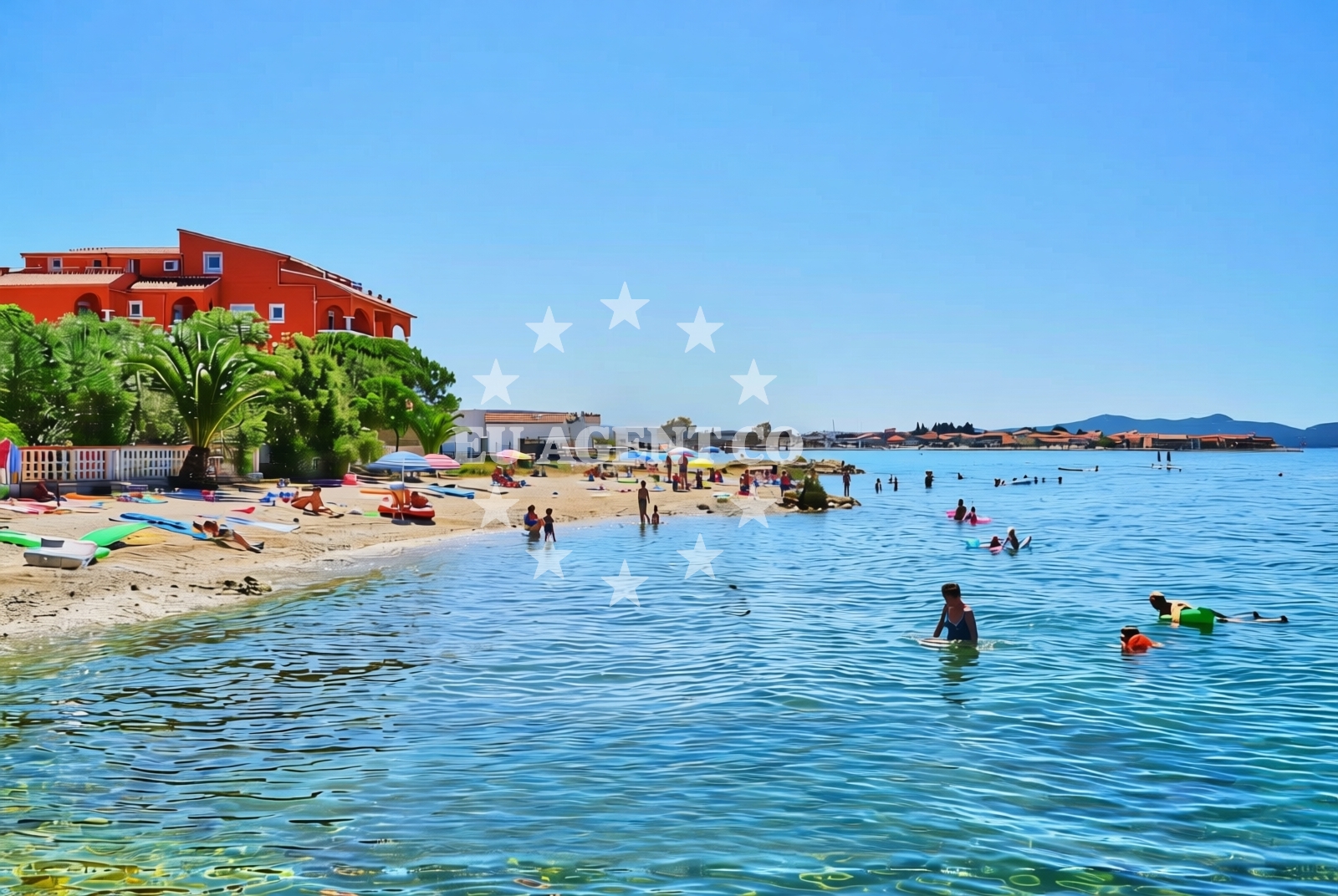 Shoreline and swimming area at Lipauska, Bibinje Beach in Lipauska
