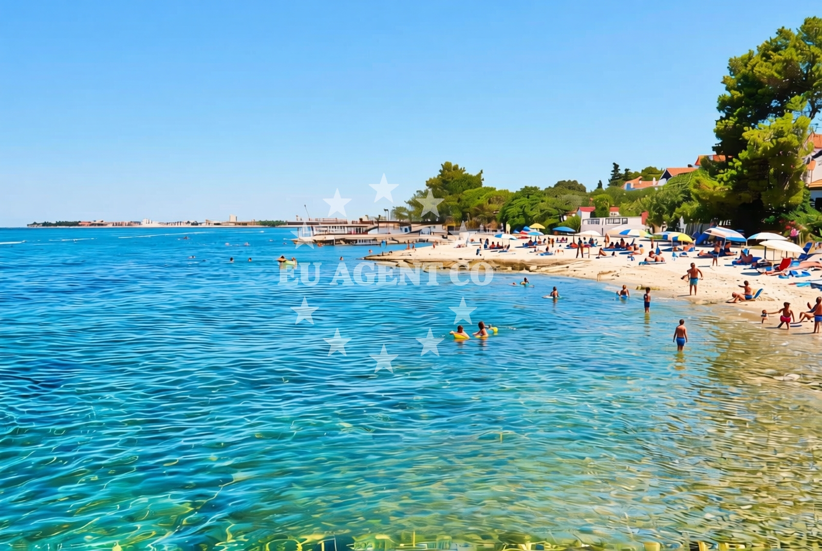 Sea and coastal view of Lipauska, Bibinje Beach in Lipauska