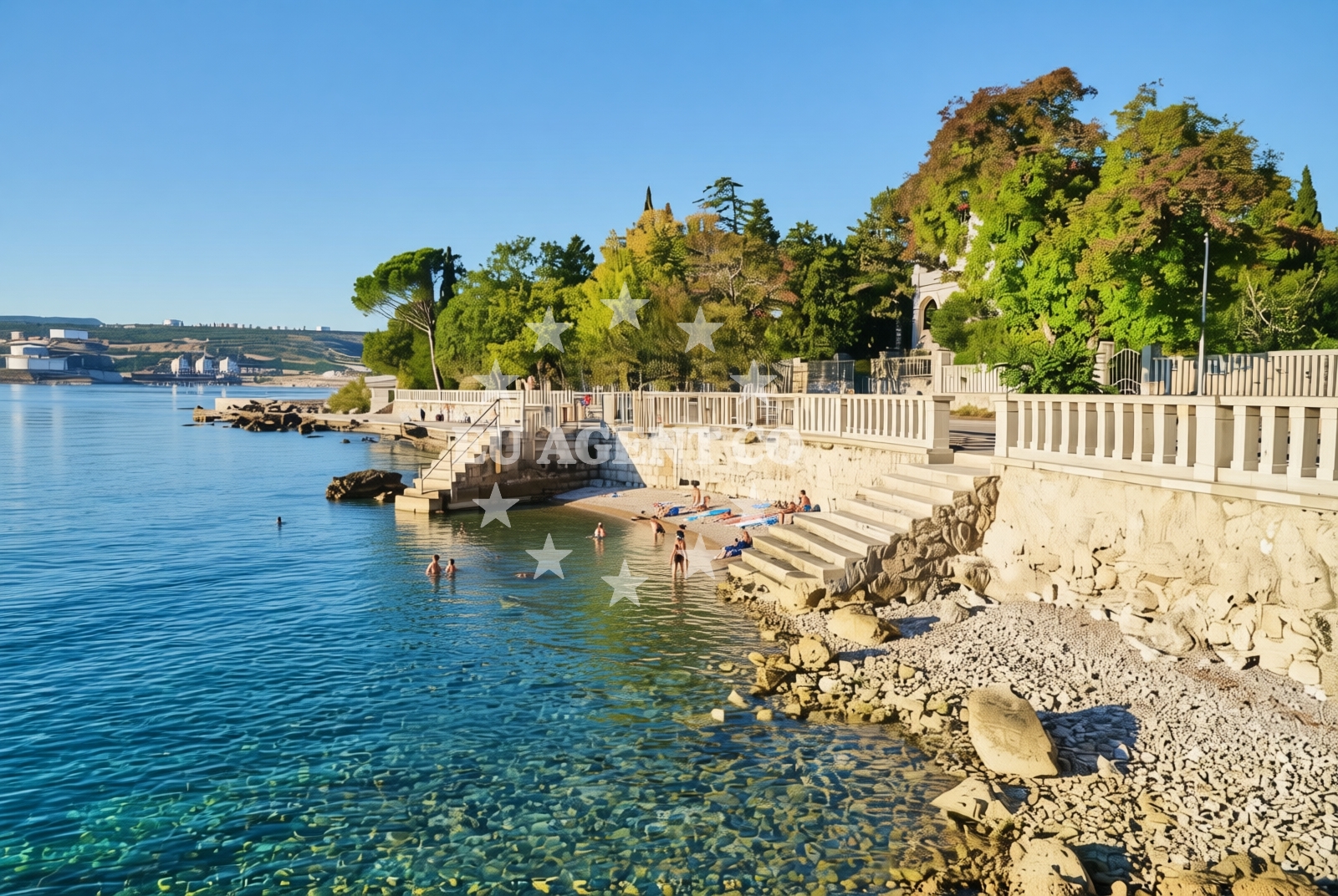 Sea and coastal view of Lipica, Kraljevica Beach in Lipica