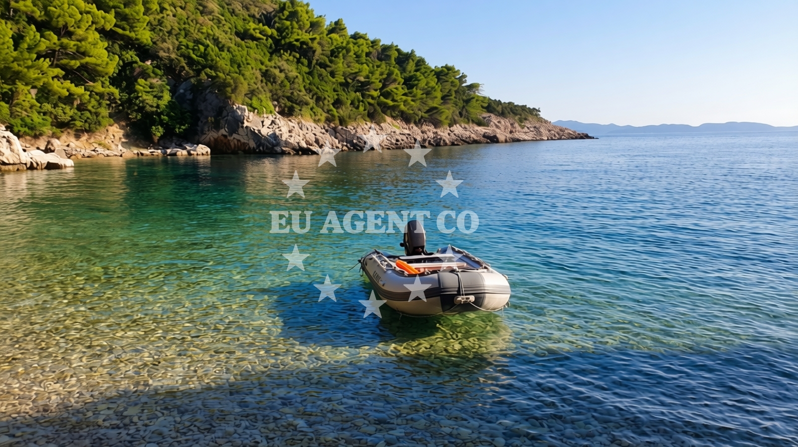 Shoreline and swimming area at Lirica beach in , Žuljana