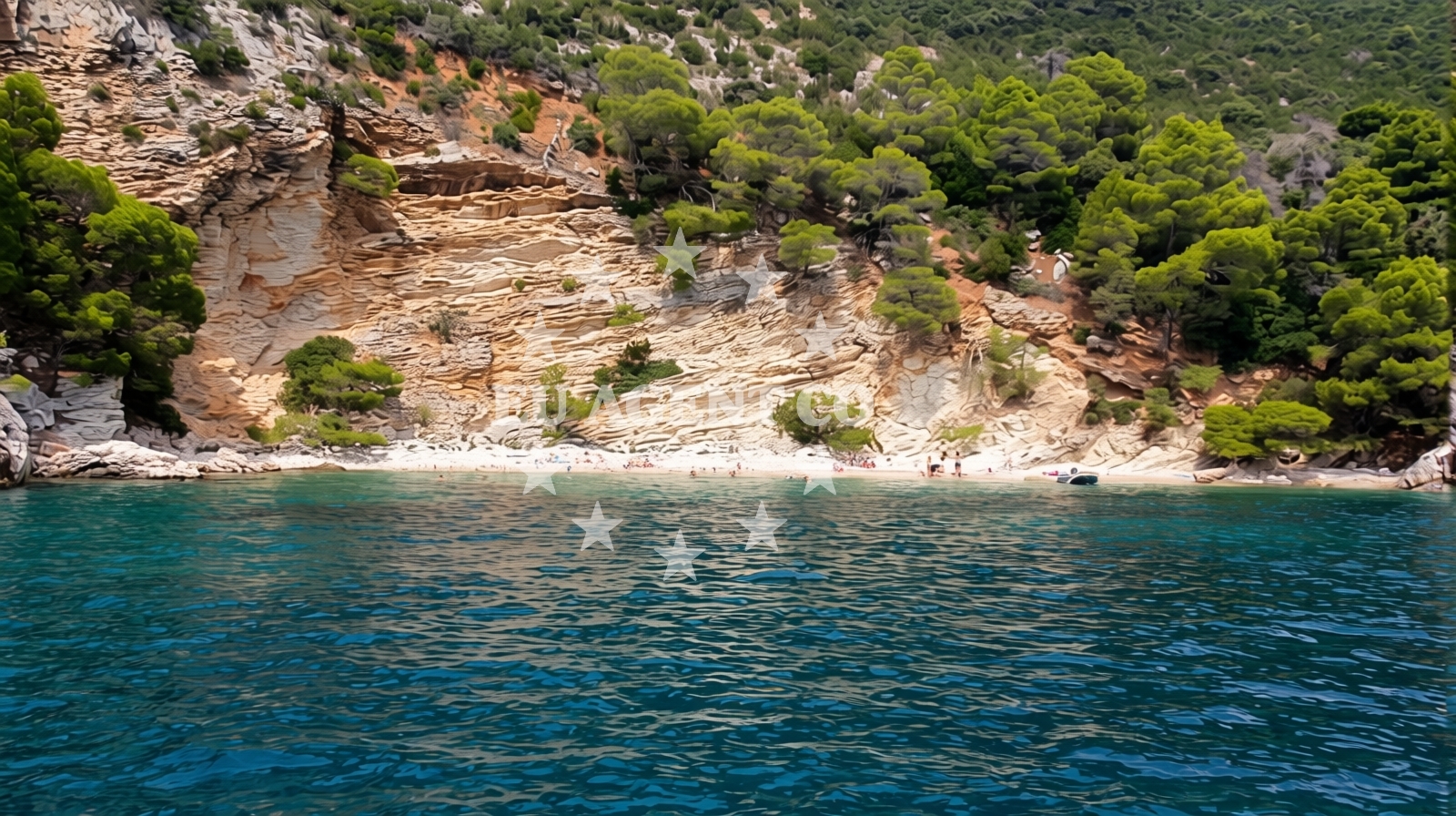 Sea and coastal view of Lirica beach in , Žuljana