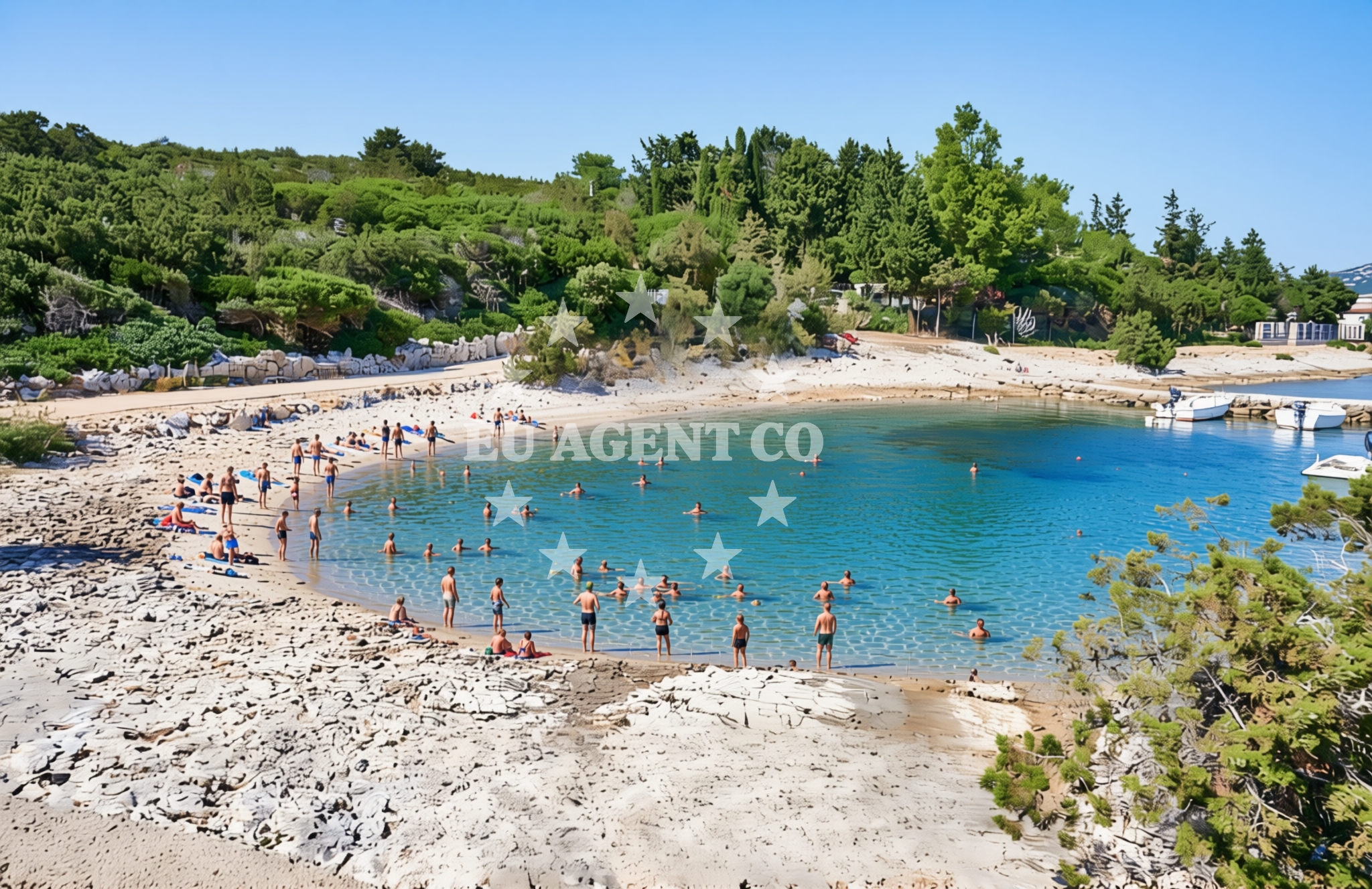 Beach facilities and surroundings at Liski zapad, Ćunski (Lošinj) Beach in Liski zapad