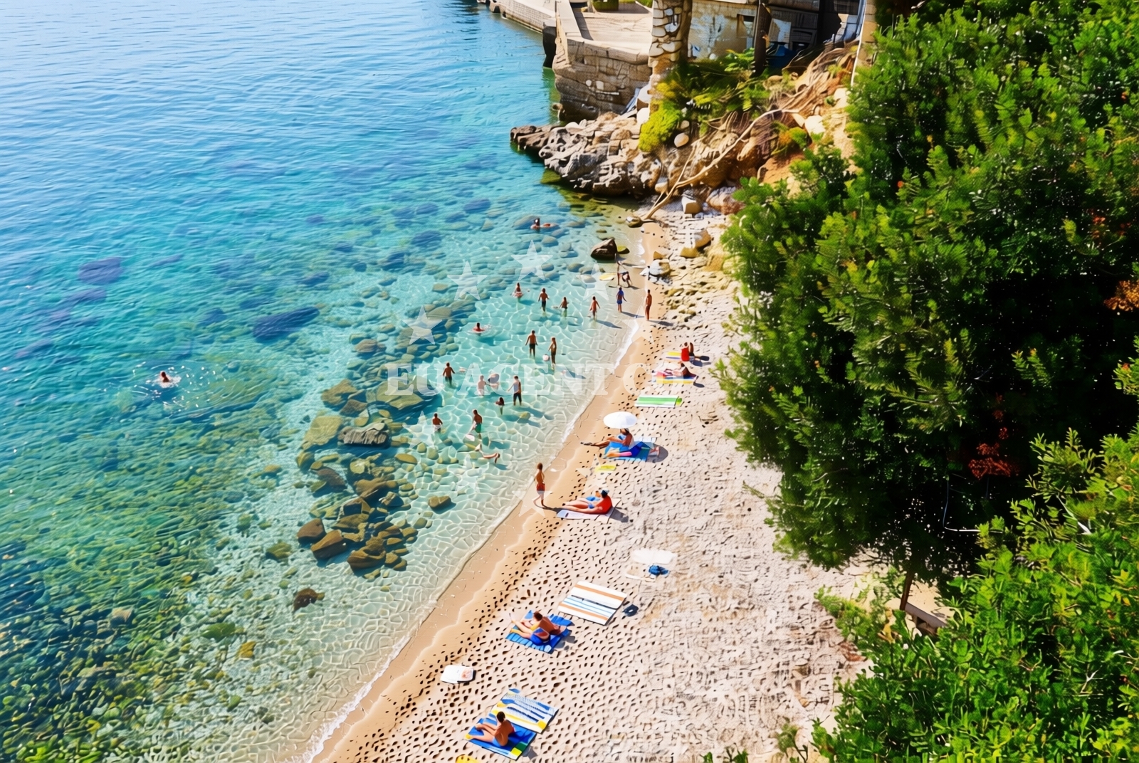 Sea and coastal view of Litnoga, Brist Beach in Litnoga