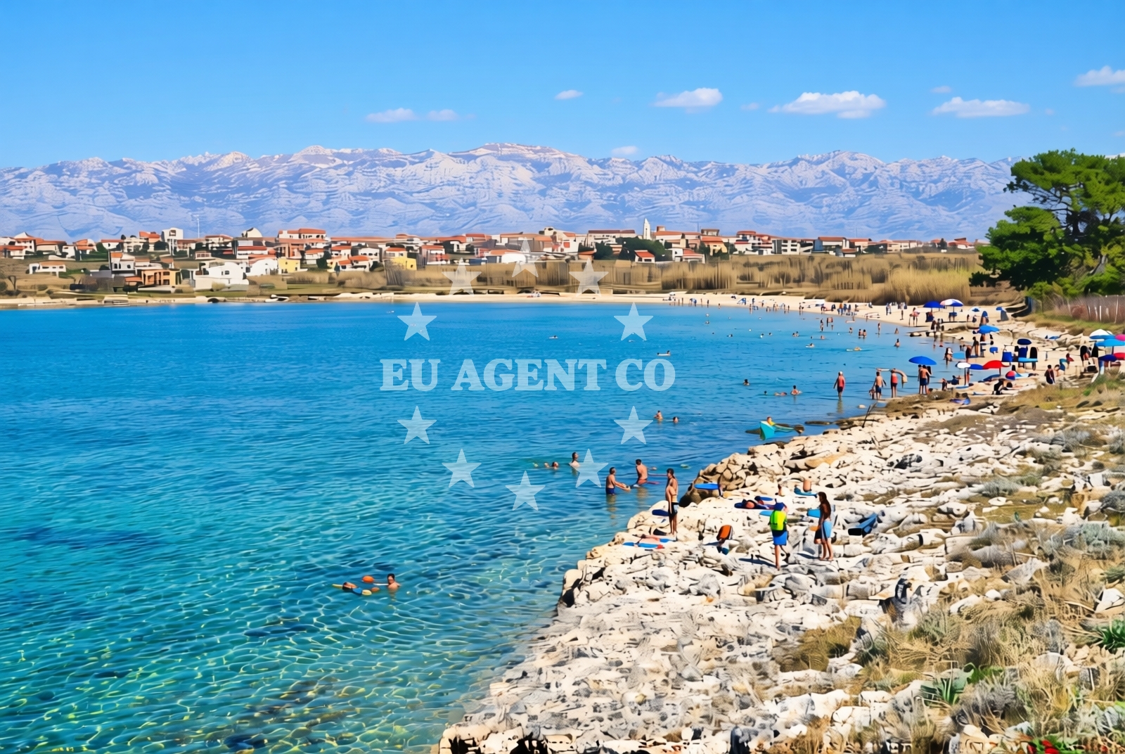 Sea and coastal view of Livade (Meadows) i Obatnice, Povljana (Pag) Beach in Livade (Meadows) i Obatnice