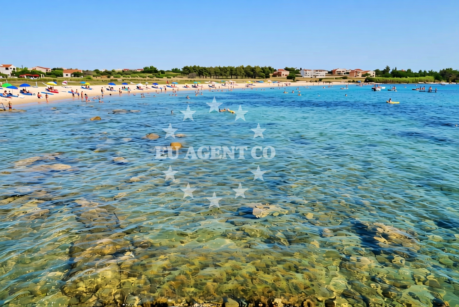 Shoreline and swimming area at Livadica, Privlaka (Zadarska županija) Beach in Livadica