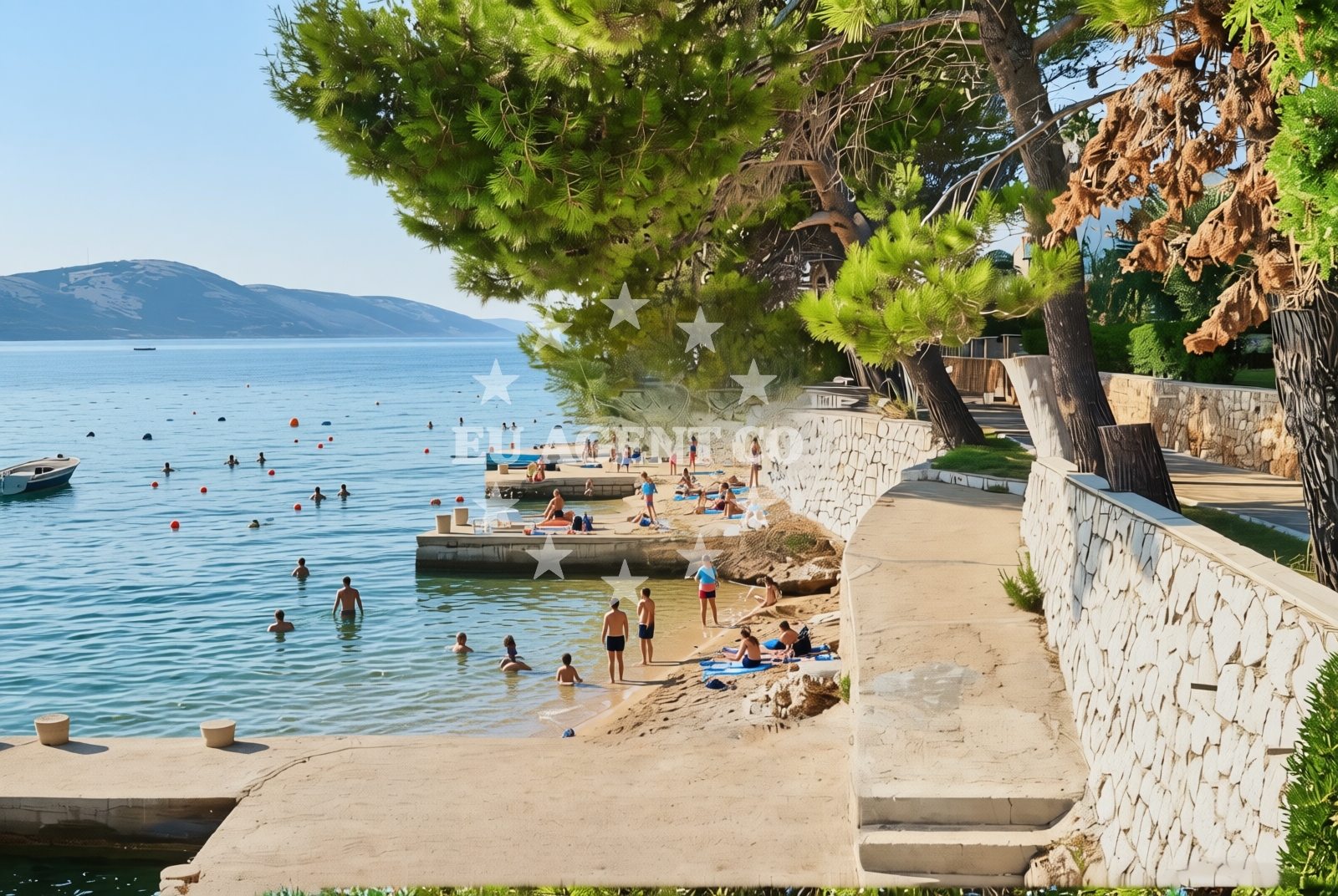 Shoreline and swimming area at Livić, Stara Novalja (Pag) Beach in Livić
