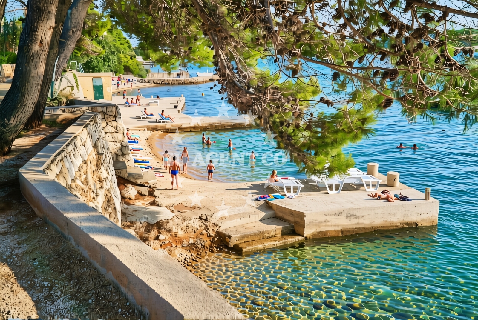 Sea and coastal view of Livić, Stara Novalja (Pag) Beach in Livić