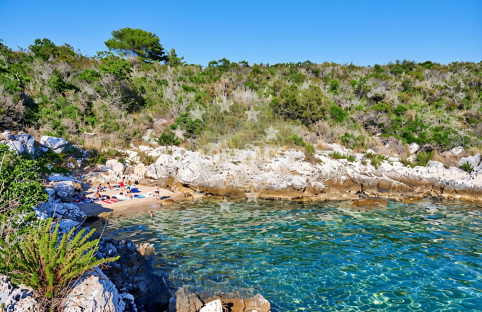 Overview of Livka, Gornje Selo (Šolta) Beach in Livka