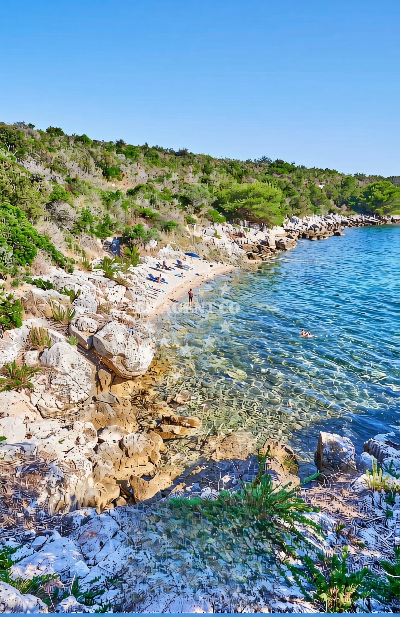 Shoreline and swimming area at Livka, Gornje Selo (Šolta) Beach in Livka