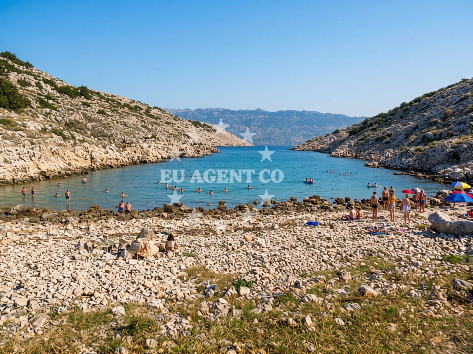 Sea and coastal view of Lizard's beach in Škuncini Stani 32, Novalja
