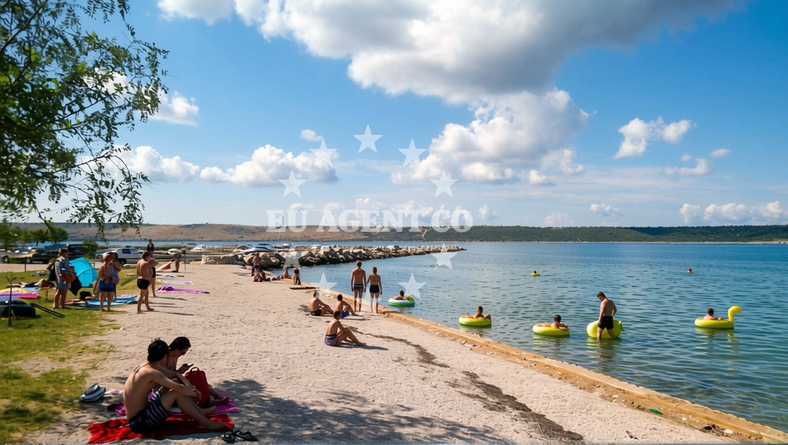 Overview of Ljubac beach II in Ljubac 154, Ljubač
