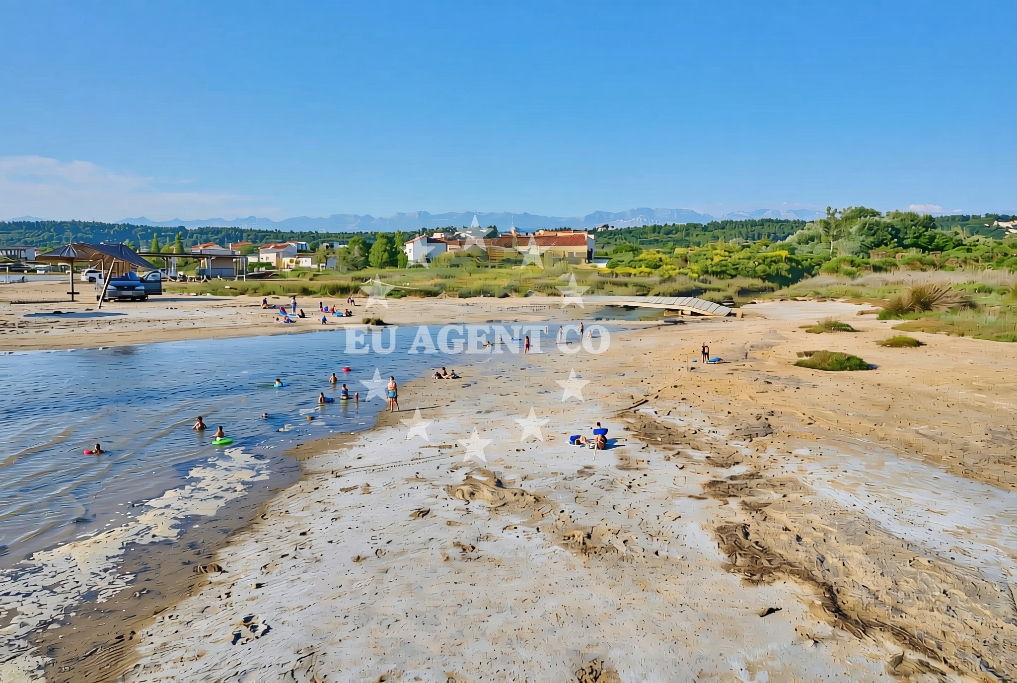 Sea and coastal view of Ljubač (dog beach), Ljubač (Ražanac) Beach in Ljubač (plaža za pse)
