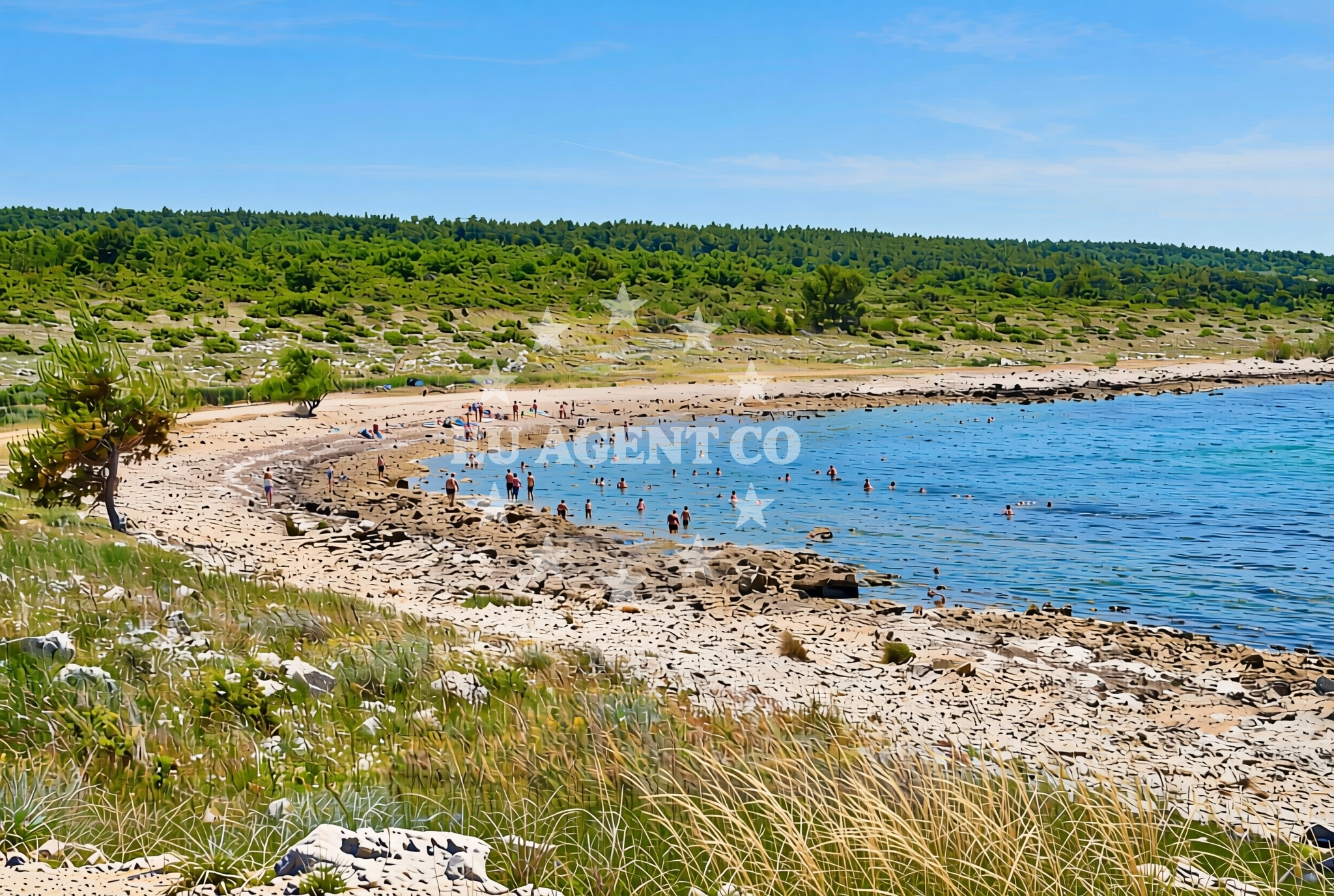 Sea and coastal view of Ljubovič, Pridraga Beach in Ljubovič