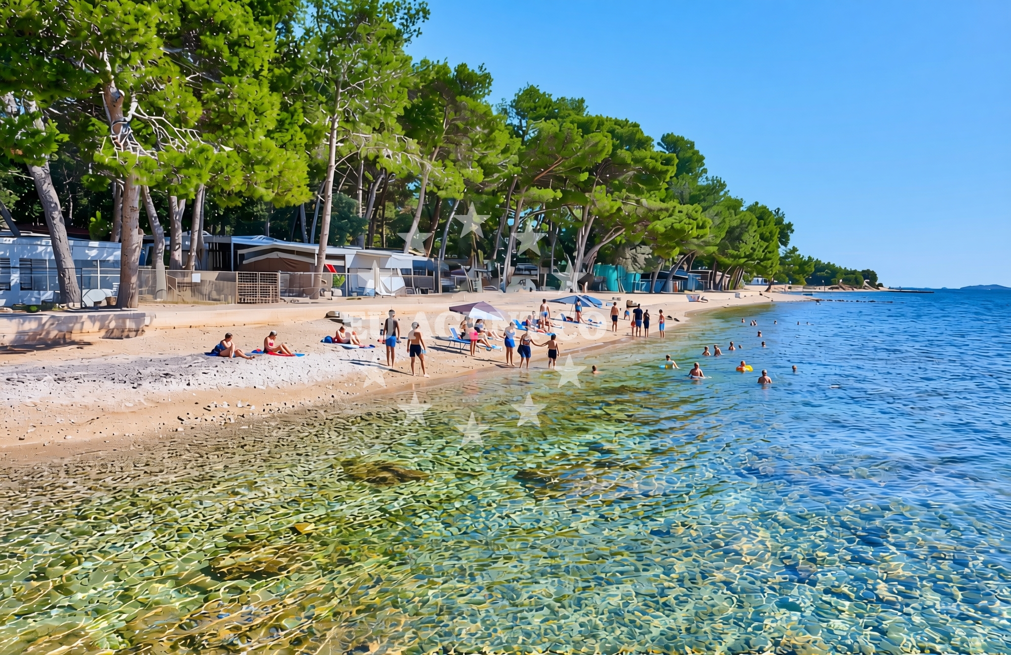 Overview of Ljutić, Biograd na Moru Beach in Ljutić