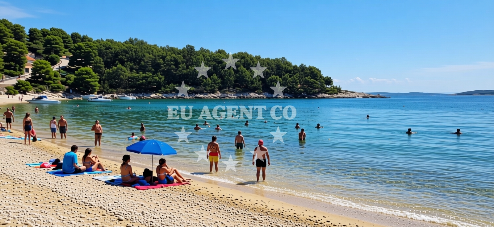 Beach facilities and surroundings at Lokva beach in 218 Selo 1, Premantura