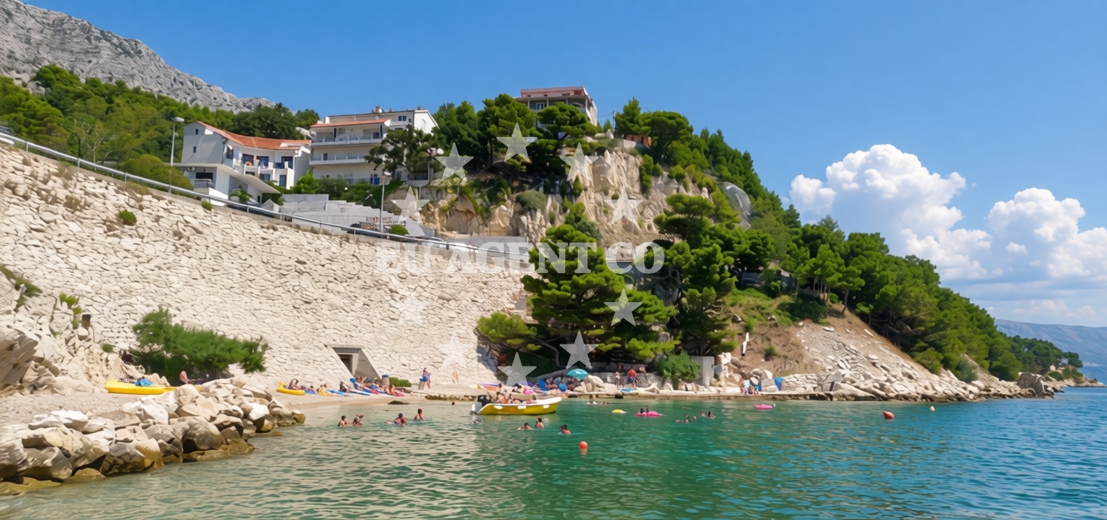 Sea and coastal view of Lokva beach in Vojskovo 12, Lokva Rogoznica