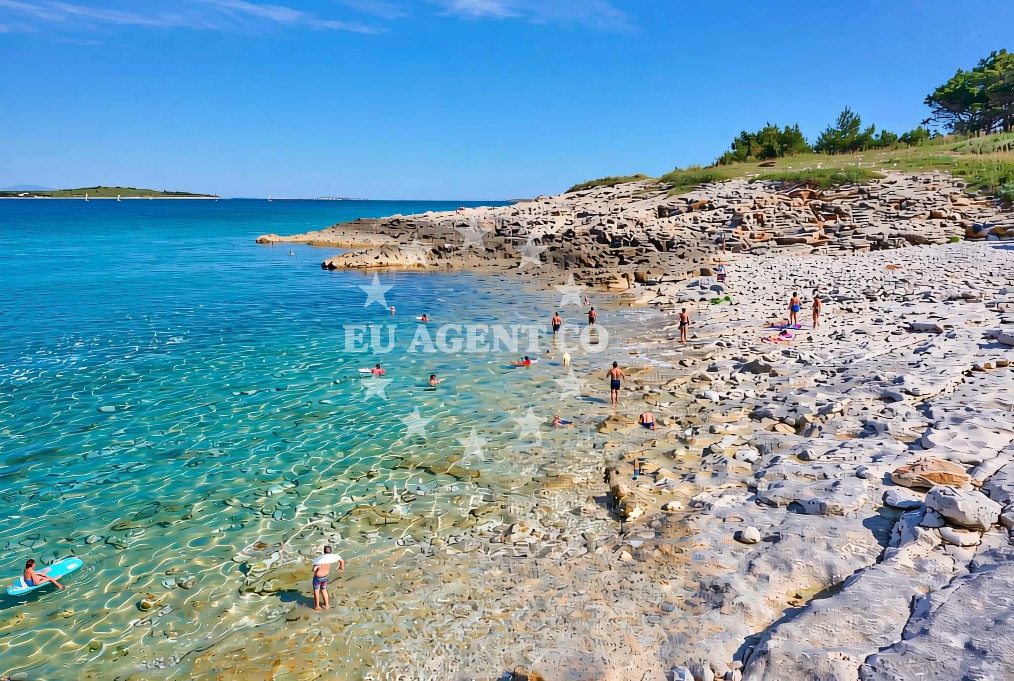 Overview of Lokva jug, Premantura Beach in Lokva jug