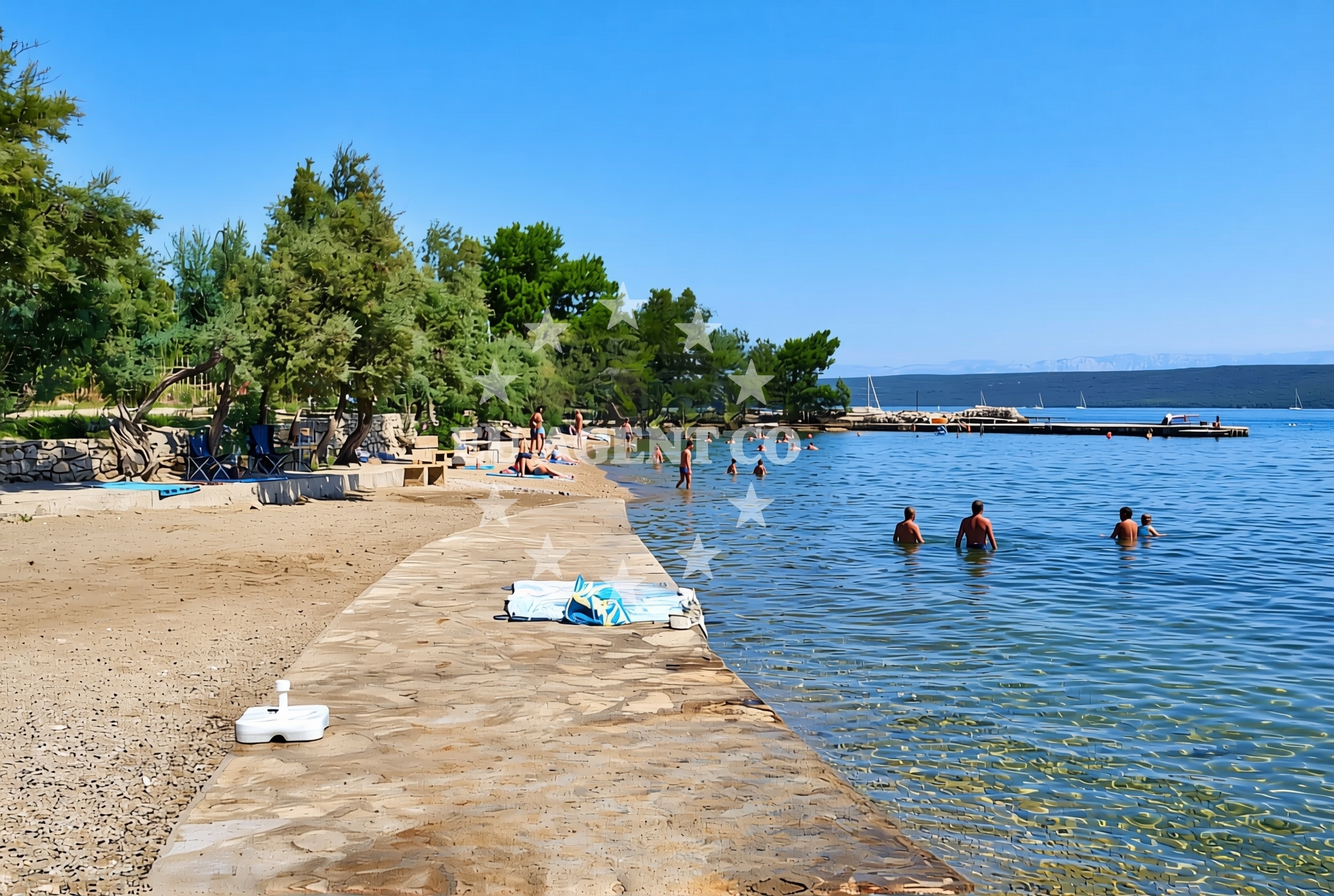 Shoreline and swimming area at Lokva (Vruljine), Neviđane (Pašman) Beach in Lokva (Vruljine)