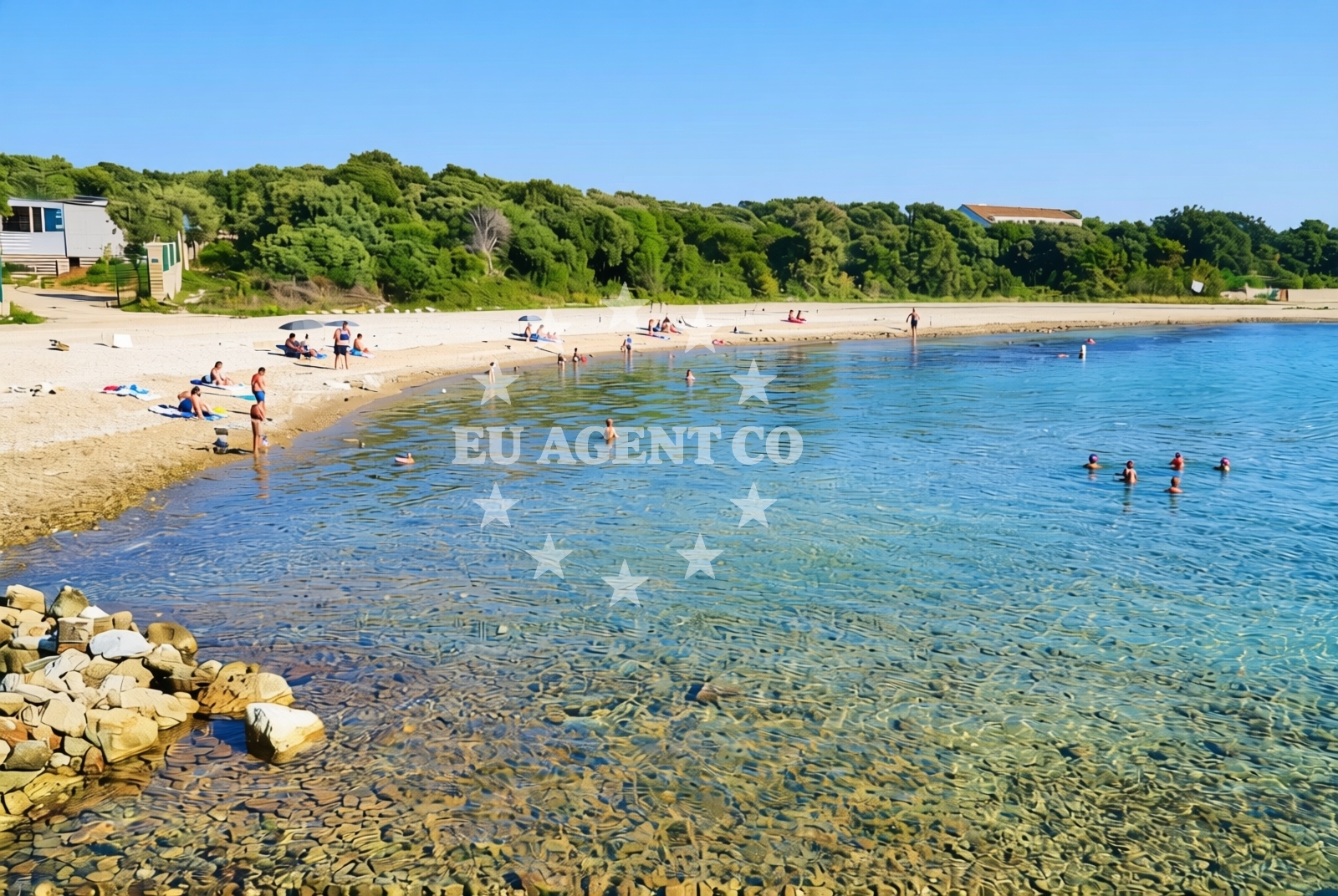 Sea and coastal view of Lokva zapad, Mandre (Pag) Beach in Lokva zapad