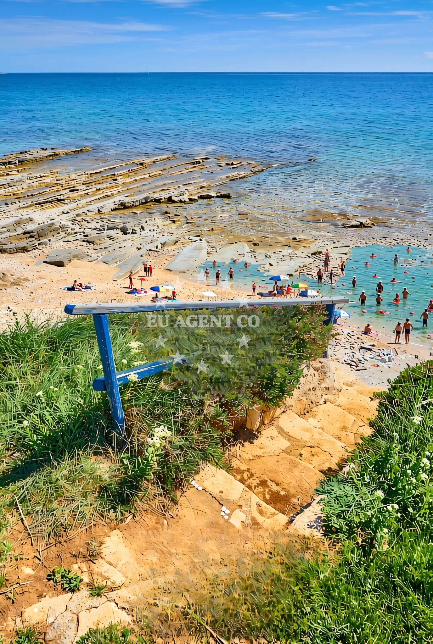 Shoreline and swimming area at Lokvica, Ližnjan Beach in Lokvica