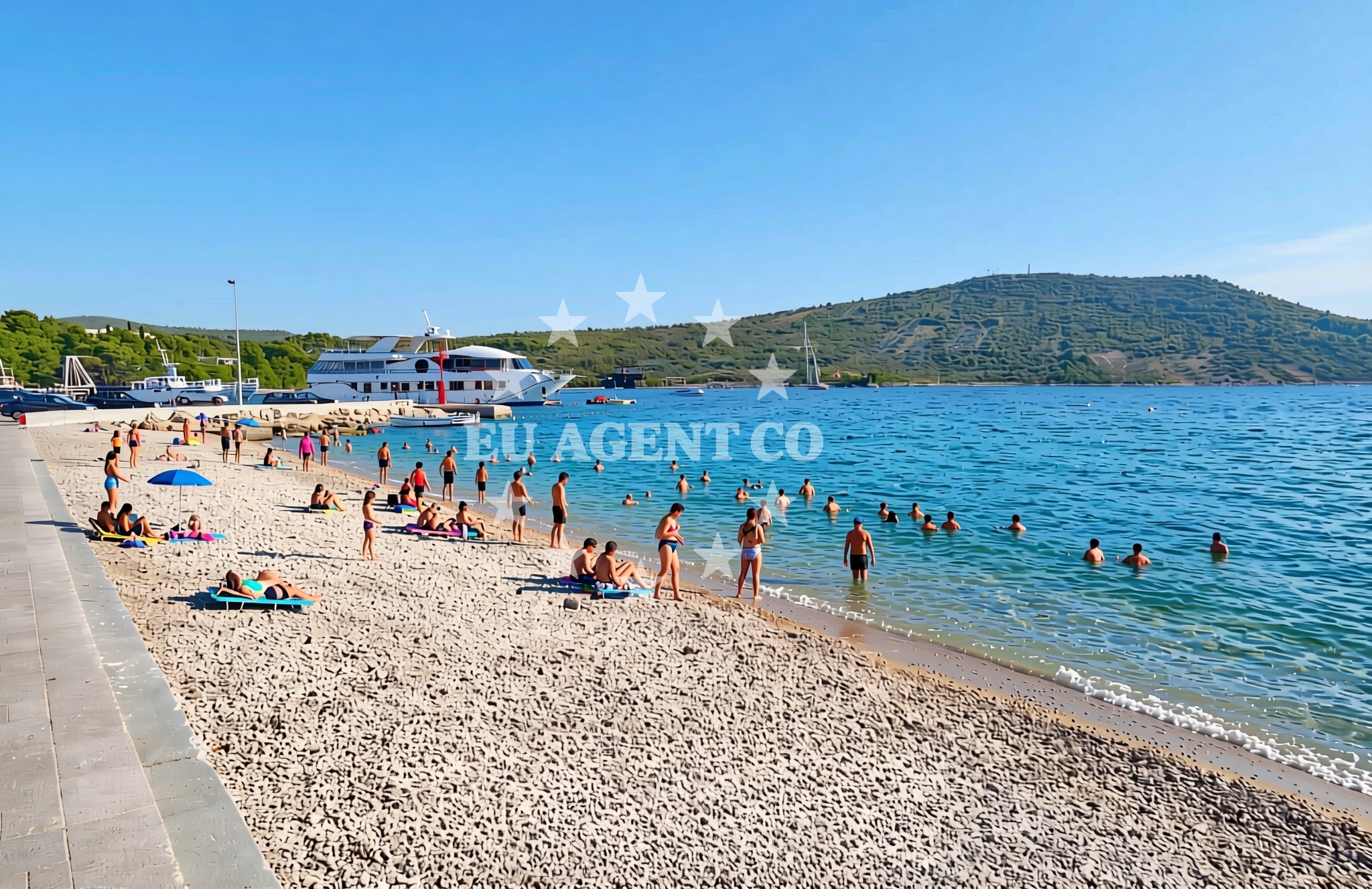 Beach facilities and surroundings at Lokvice, Primošten Beach in Lokvice