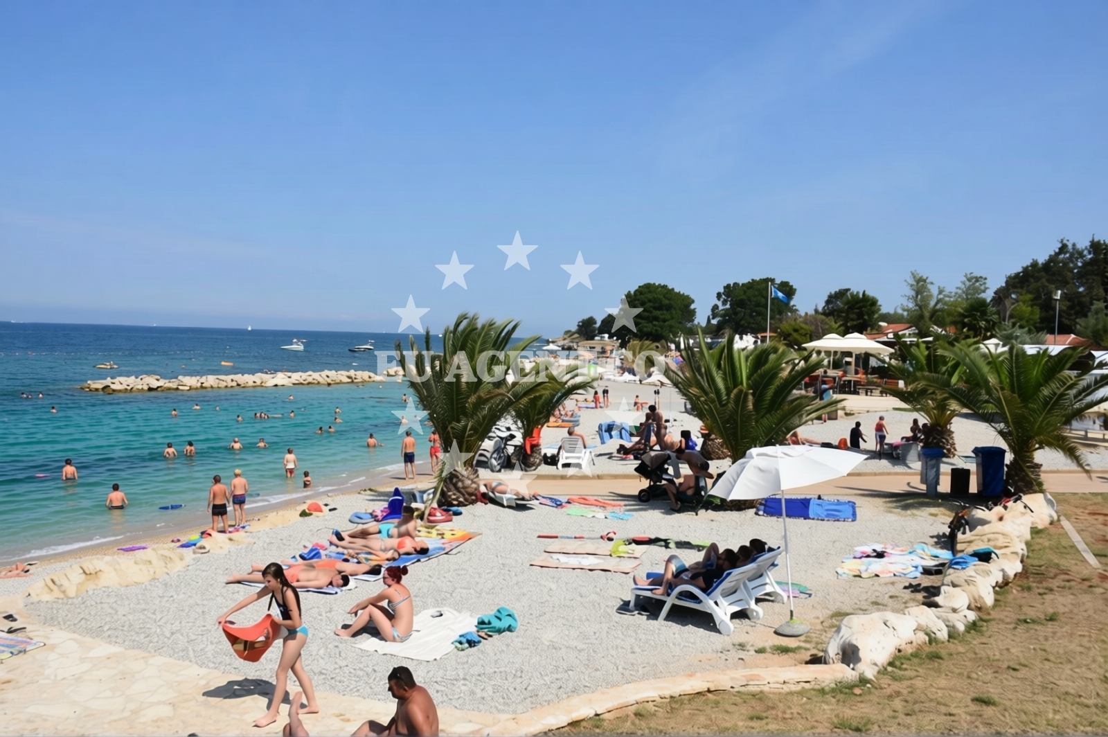 Overview of Lokvina beach in Mareda bb, Novigrad Istria