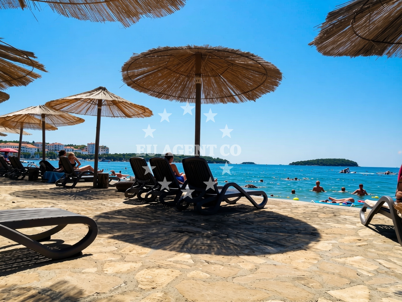 Shoreline and swimming area at Lokvina beach in Mareda bb, Novigrad Istria