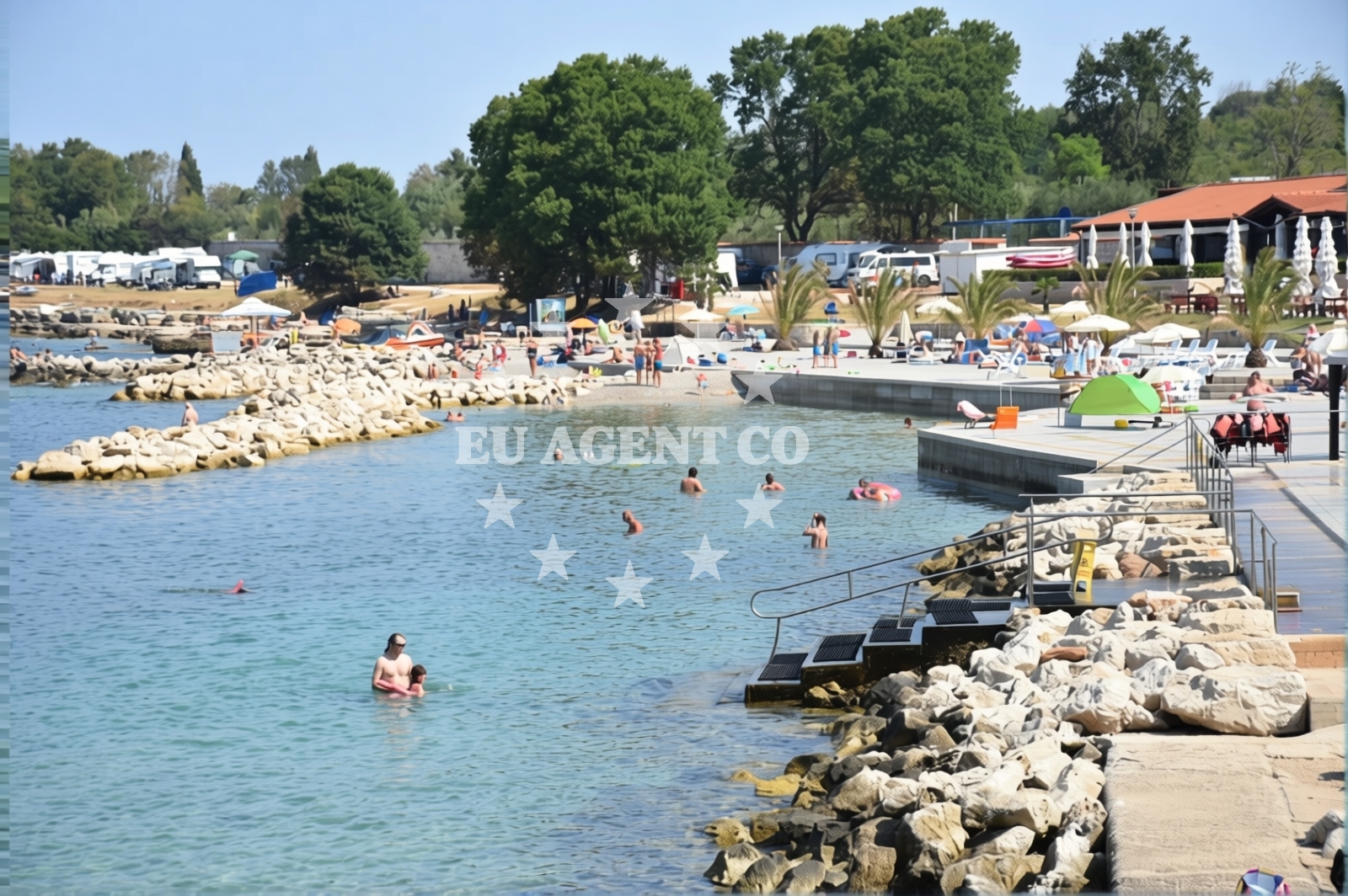 Sea and coastal view of Lokvina beach in Mareda bb, Novigrad Istria