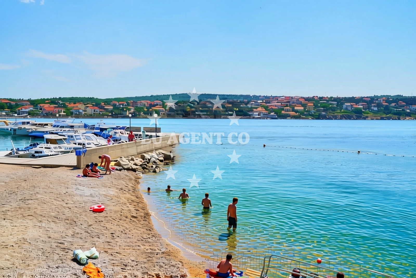 Sea and coastal view of Lokvišća sjever, Šilo (Krk) Beach in Lokvišća sjever