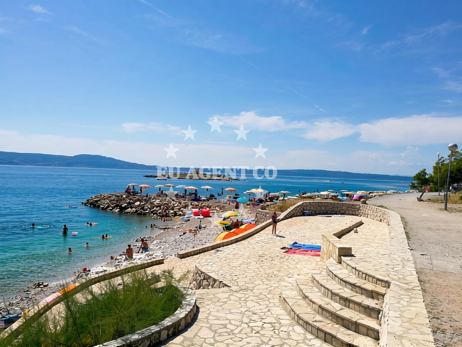 Overview of Lopar Beach in Kralja Zvonimira 72, Novi Vinodolski