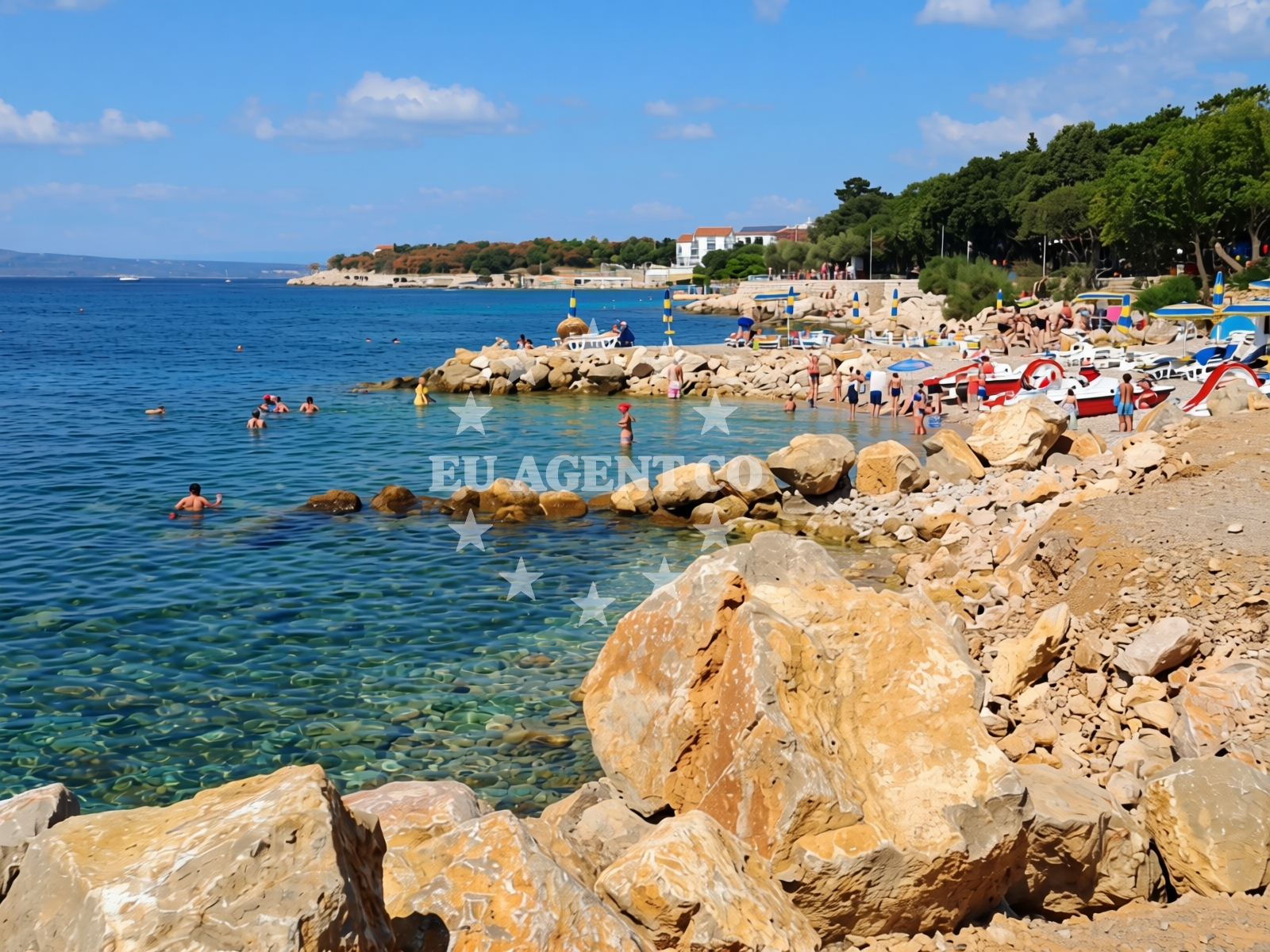Sea and coastal view of Lopar Beach in Kralja Zvonimira 72, Novi Vinodolski