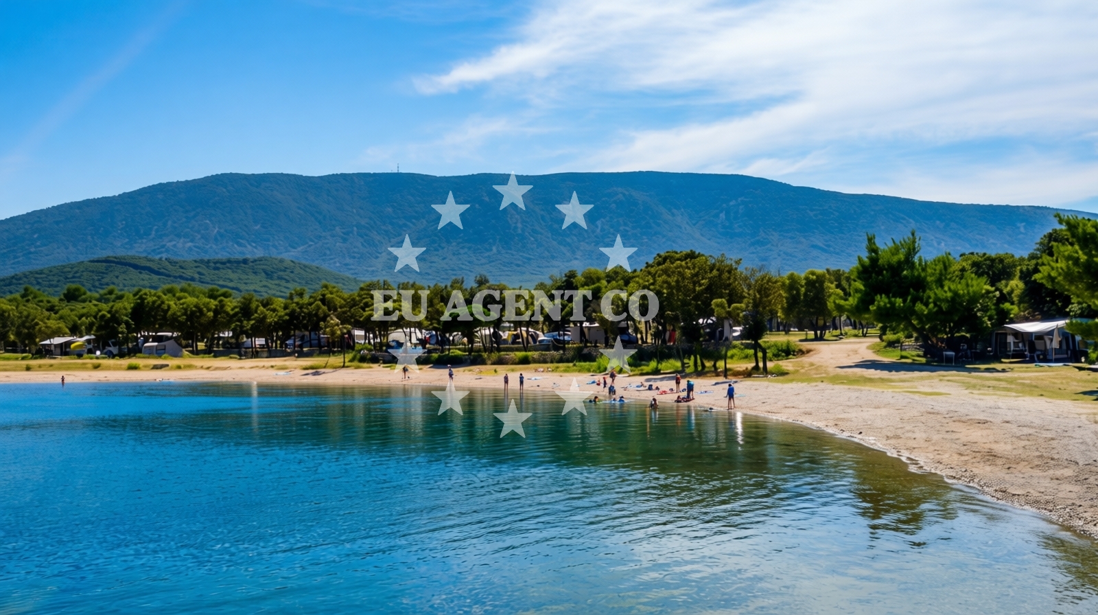 Shoreline and swimming area at Lopari beach