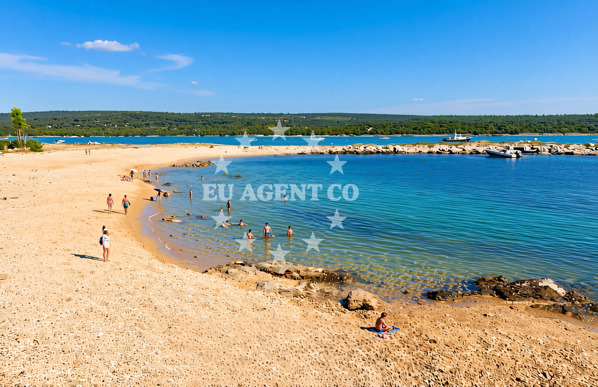 Overview of Lopari sjever, Nerezine (Lošinj) Beach in Lopari sjever