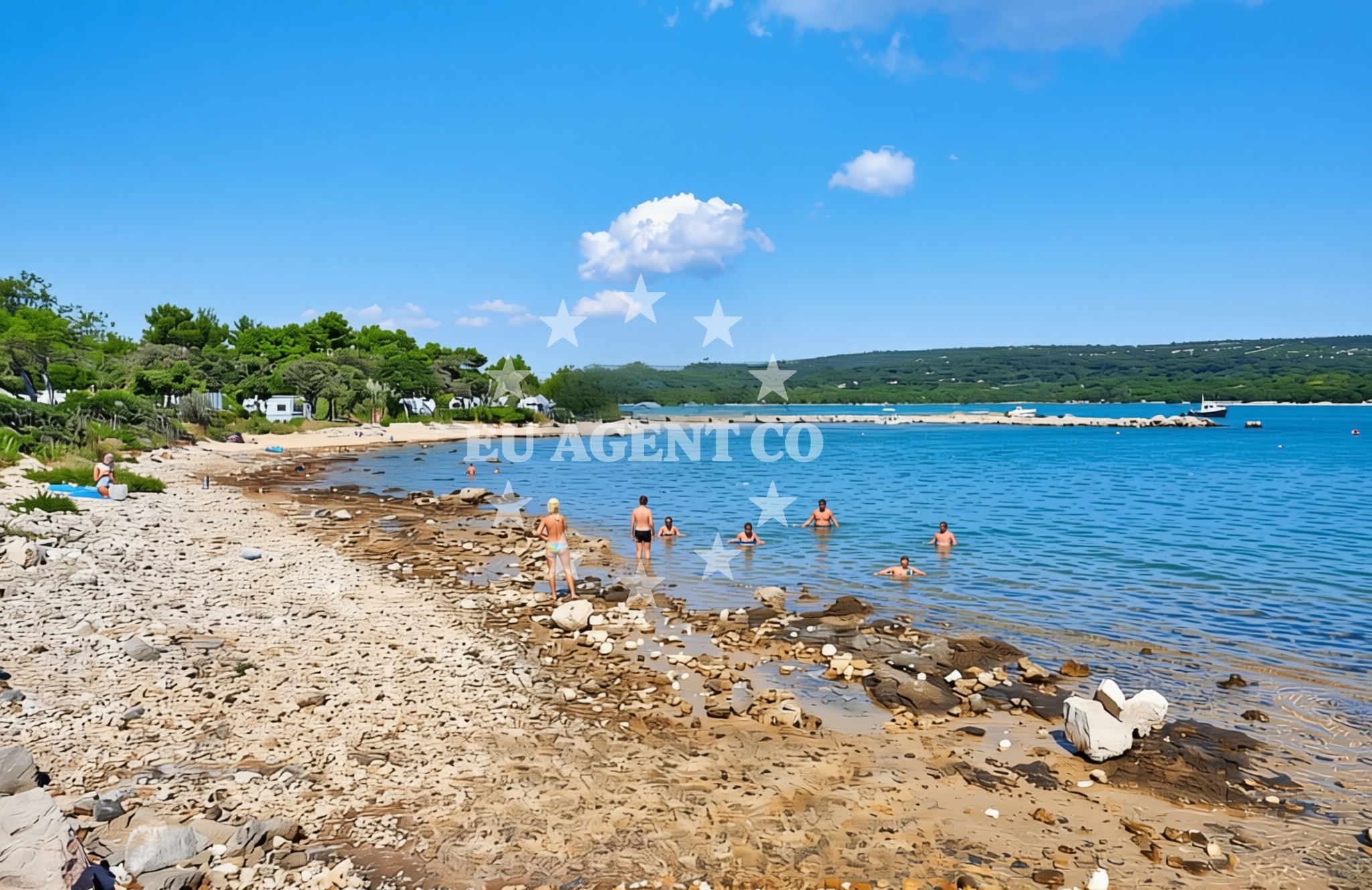 Shoreline and swimming area at Lopari sjever, Nerezine (Lošinj) Beach in Lopari sjever