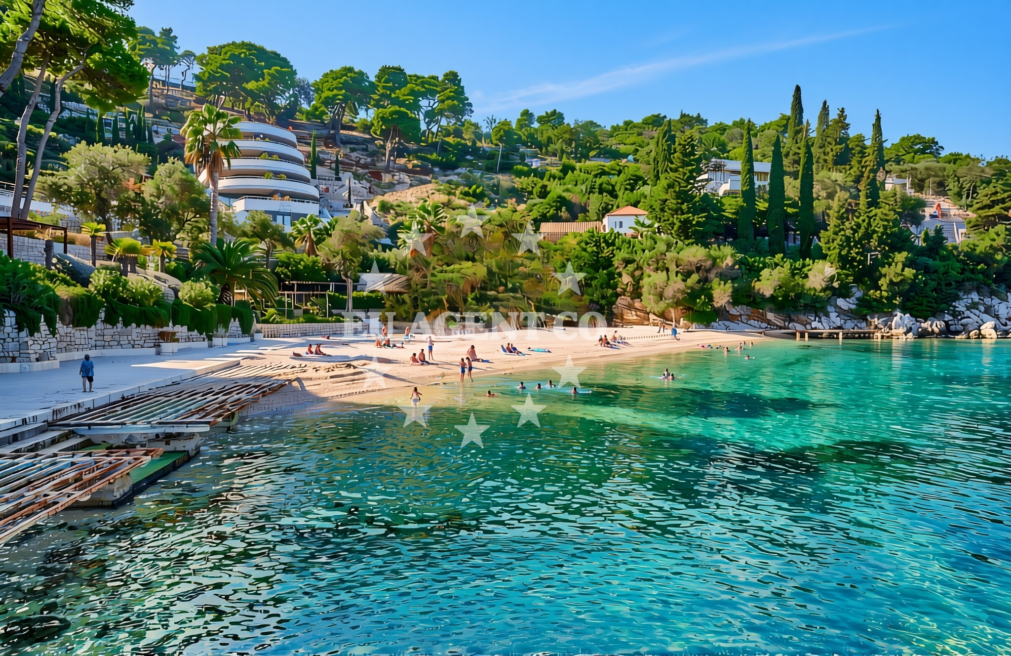 Sea and coastal view of Lopud (Lopud): beaches and coves (6) in Lopud (Lopud)