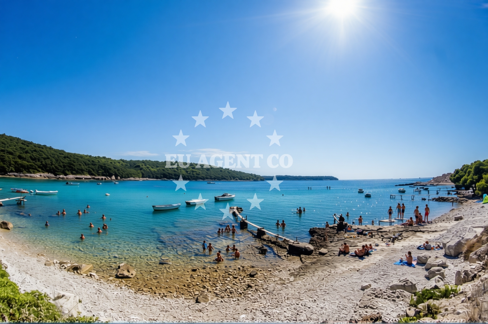 Sea and coastal view of Lost beach in Put za kanalić 33, Pula