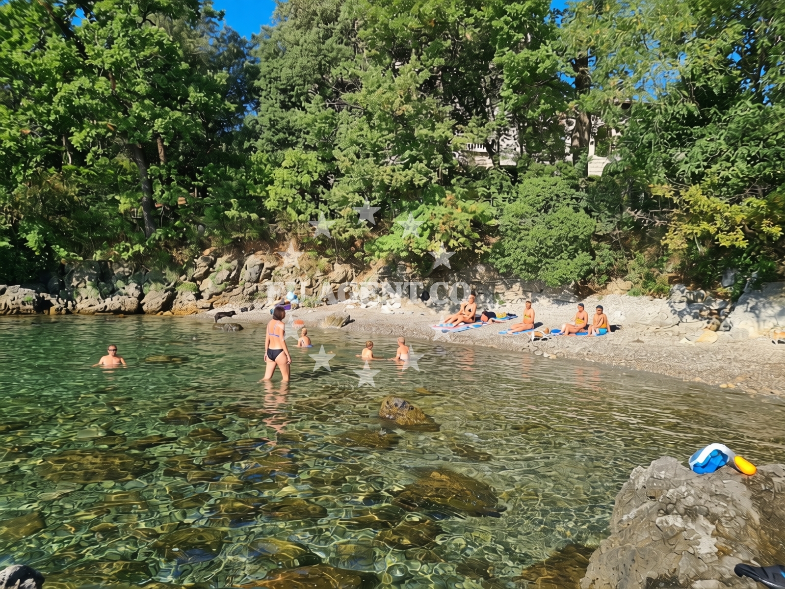 Overview of Lovran Dog Beach in Antona Brubnjaka 4, Ika, Ičići