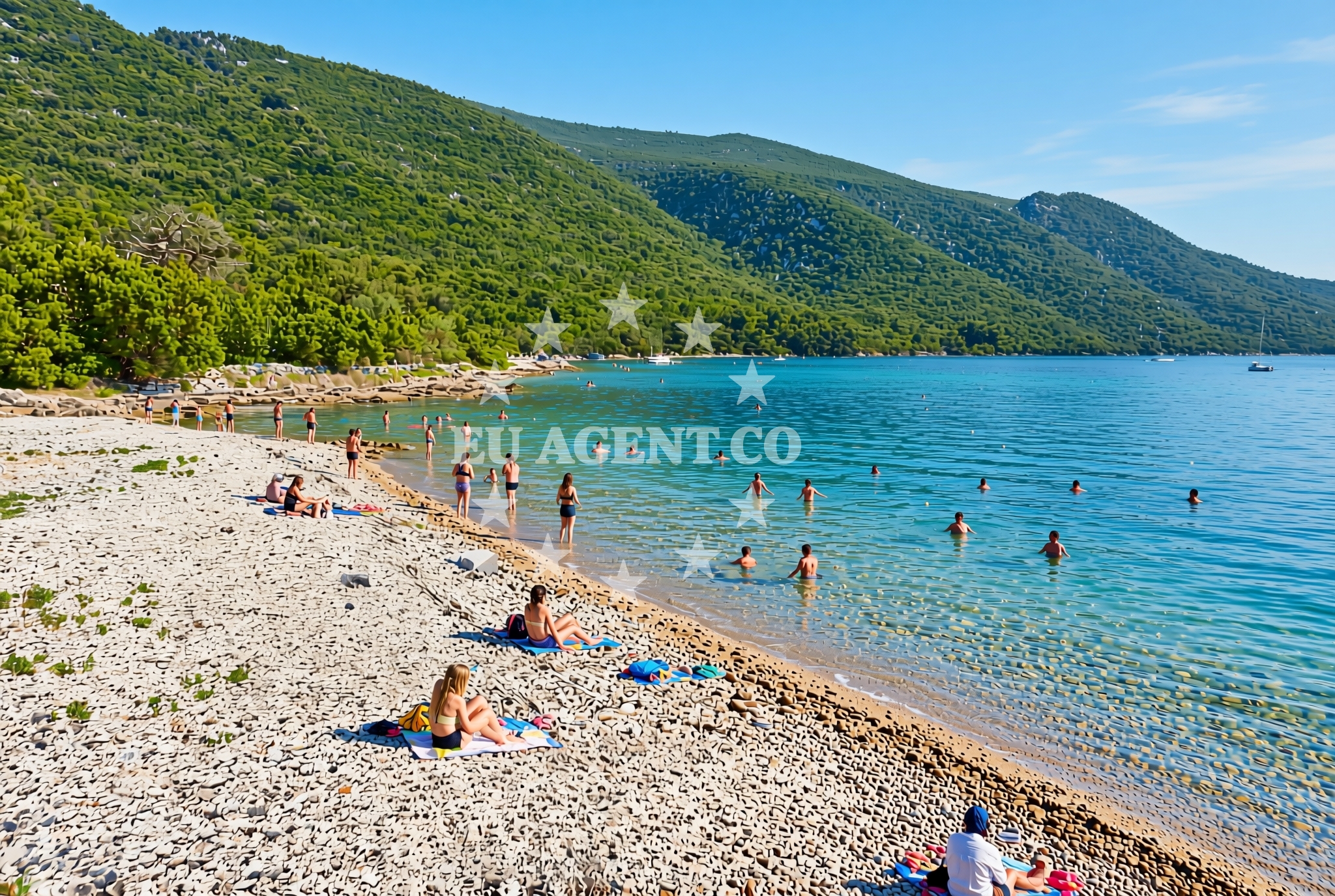 Overview of Lovrata beach in 84, Duba Stonska