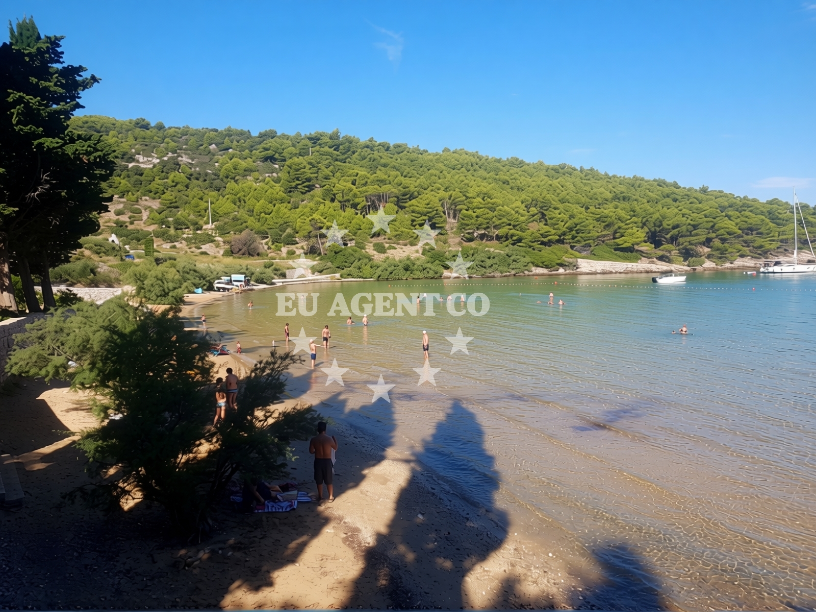 Sea and coastal view of Lovrecina beach in LOVREČINA, Postira