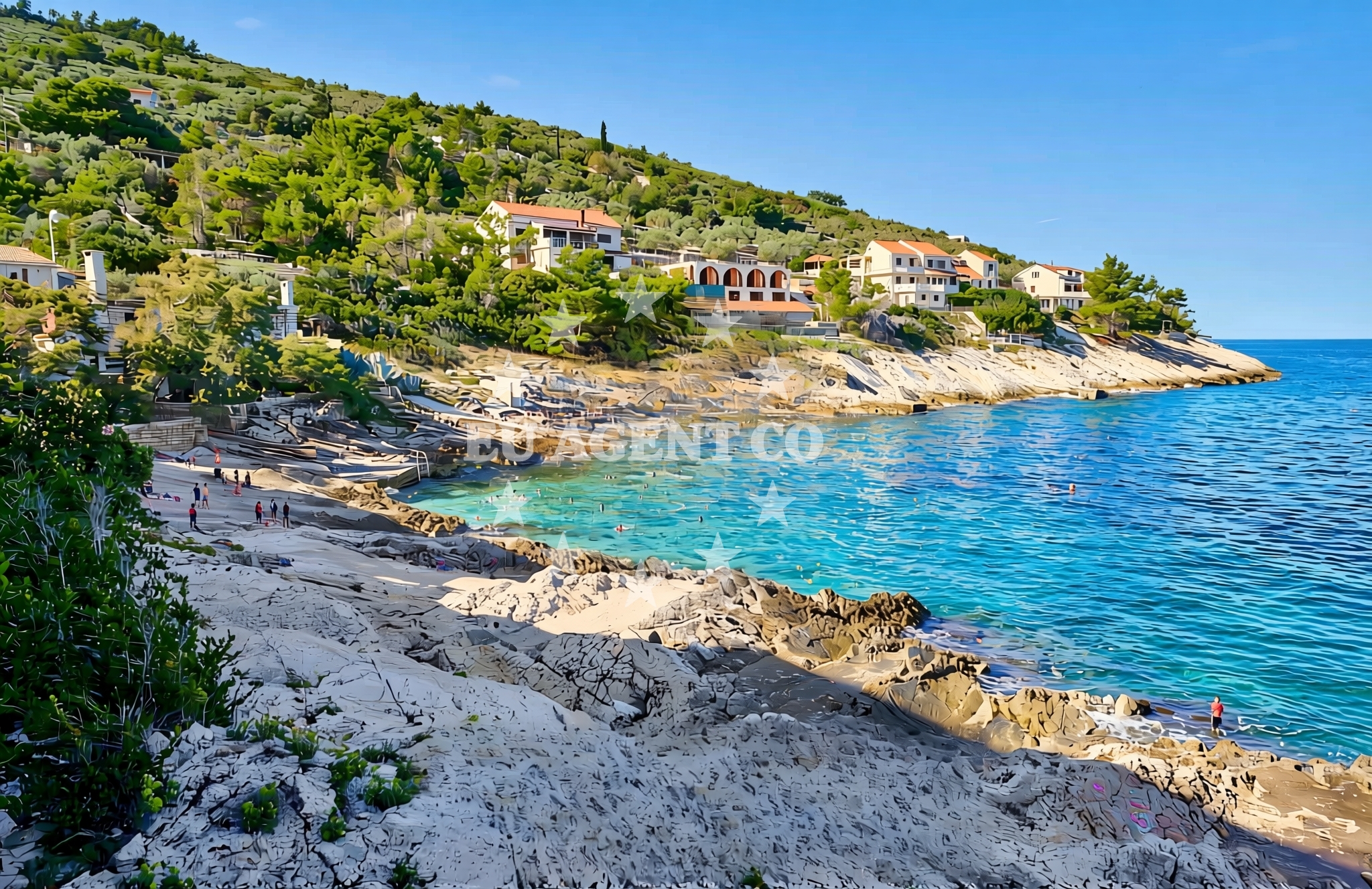 Overview of Lozica, Blato (Korčula) Beach in Lozica