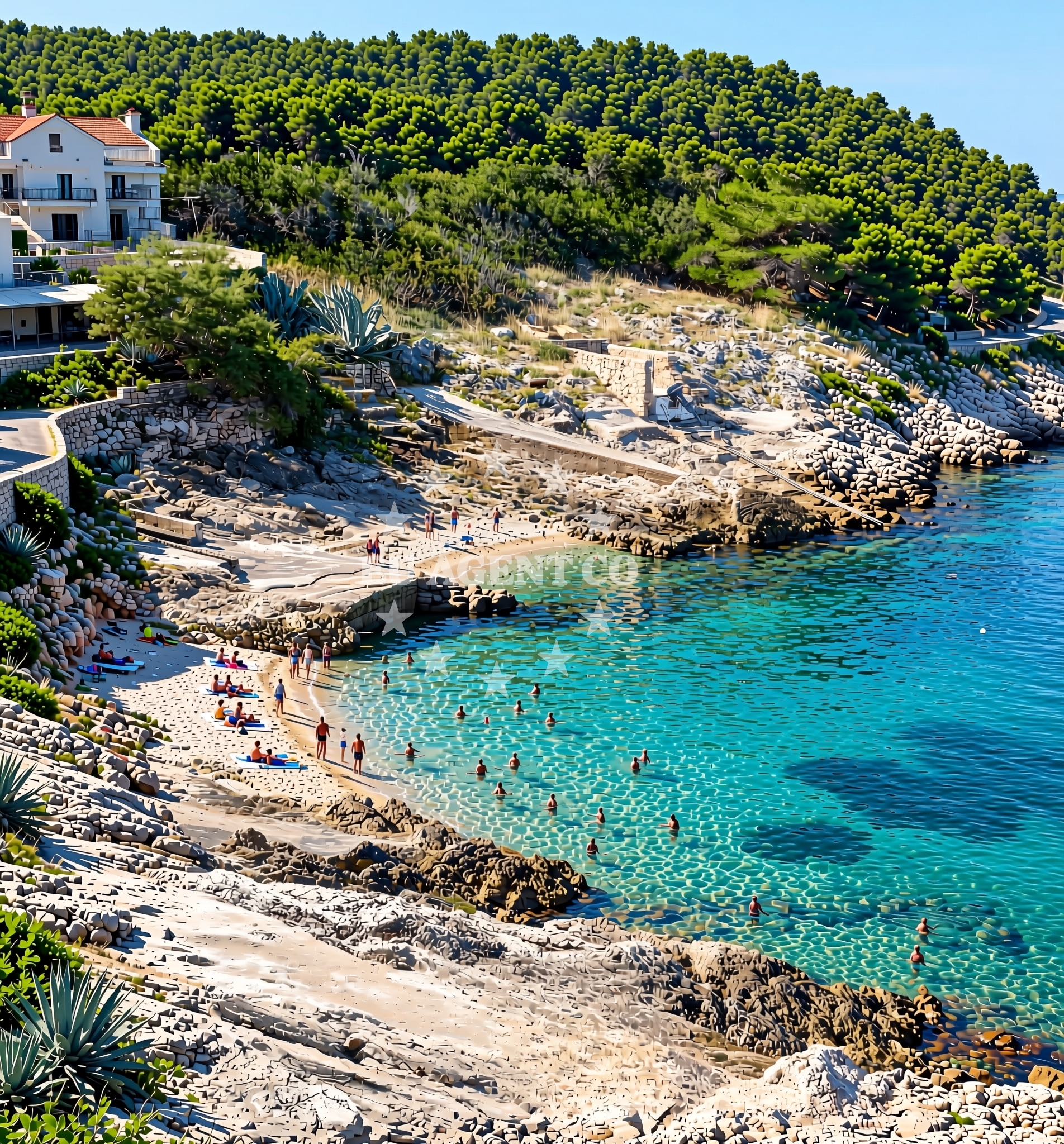 Sea and coastal view of Lozica, Blato (Korčula) Beach in Lozica
