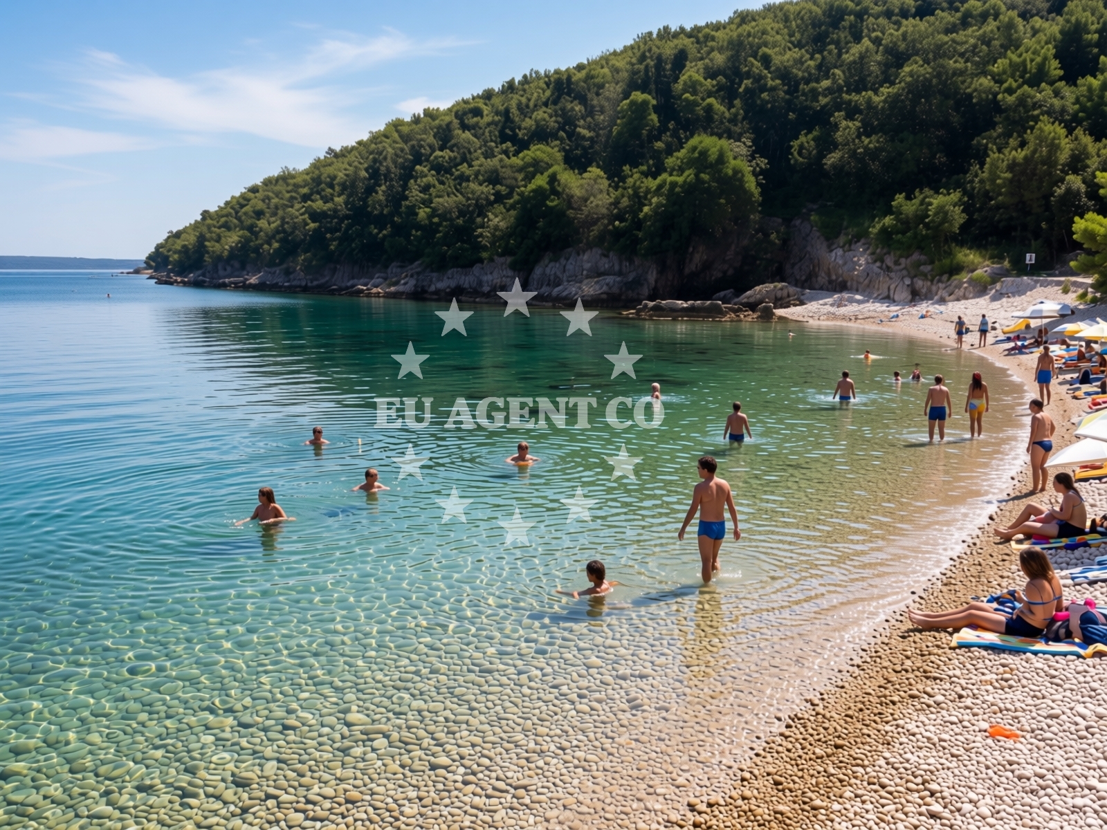 Sea and coastal view of Lozina beach in Luka Krnica b.b., Krnica