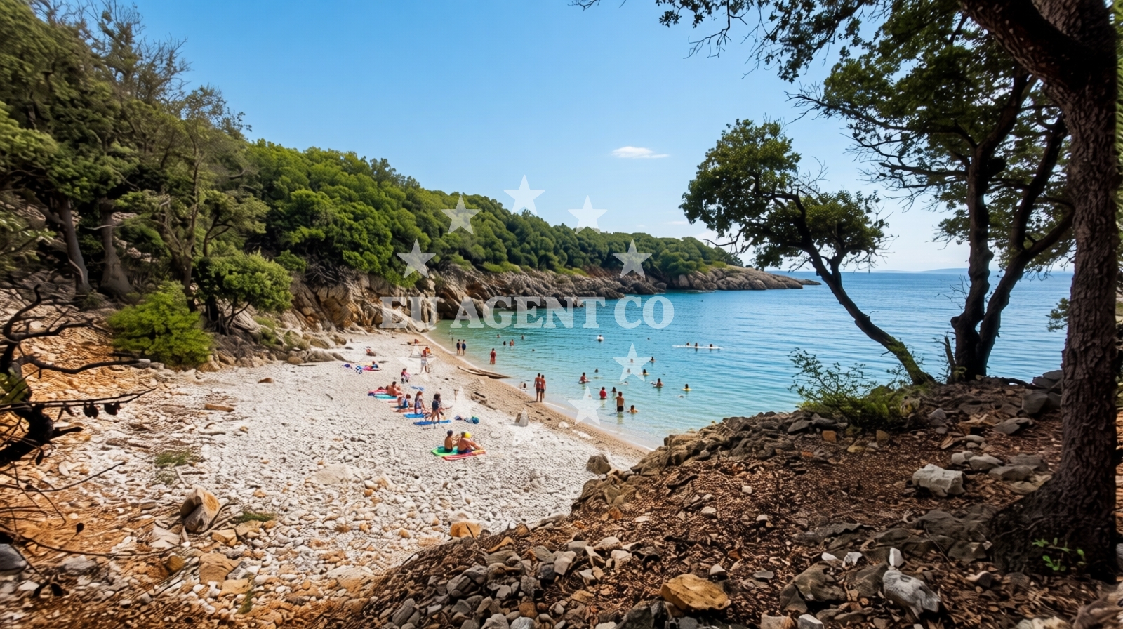 Sea and coastal view of Loznati Beach in Loznati 10, Cres