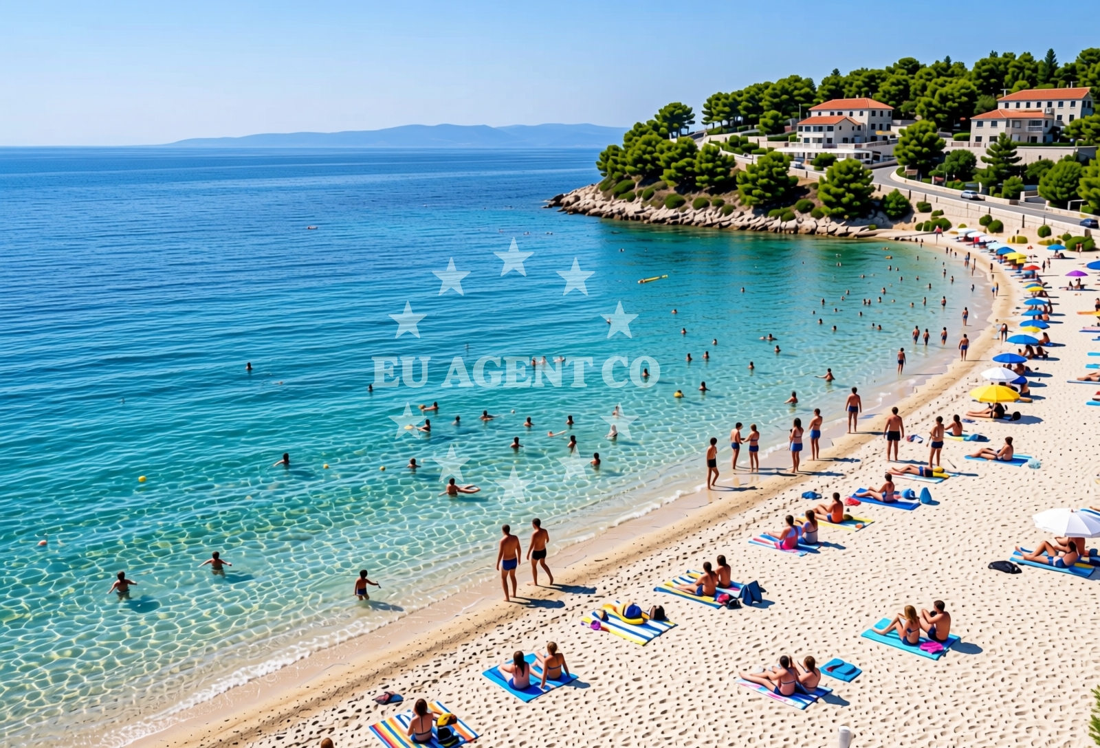 Shoreline and swimming area at Loznica, Brela Beach in Loznica